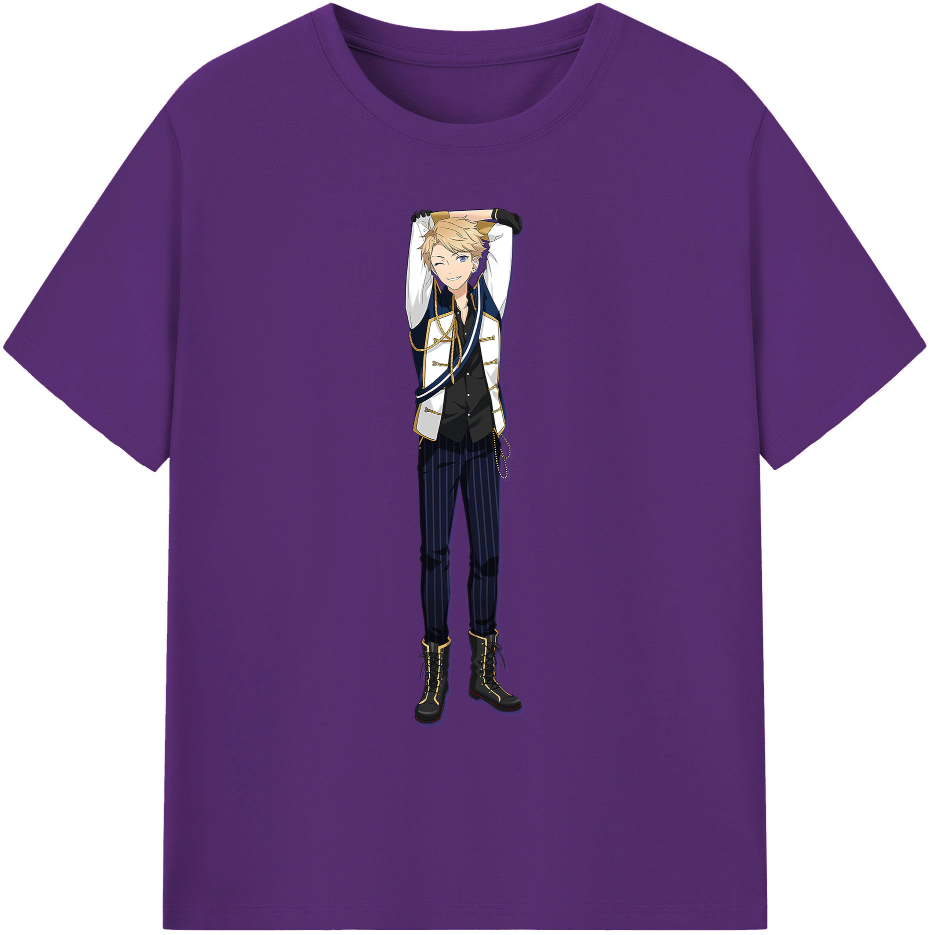 （画像用） あんさんぶるスターズ! Ensemble Stars 綿100％ メンズ半袖Tシャツ｜肌触りやわらか＆通気性
