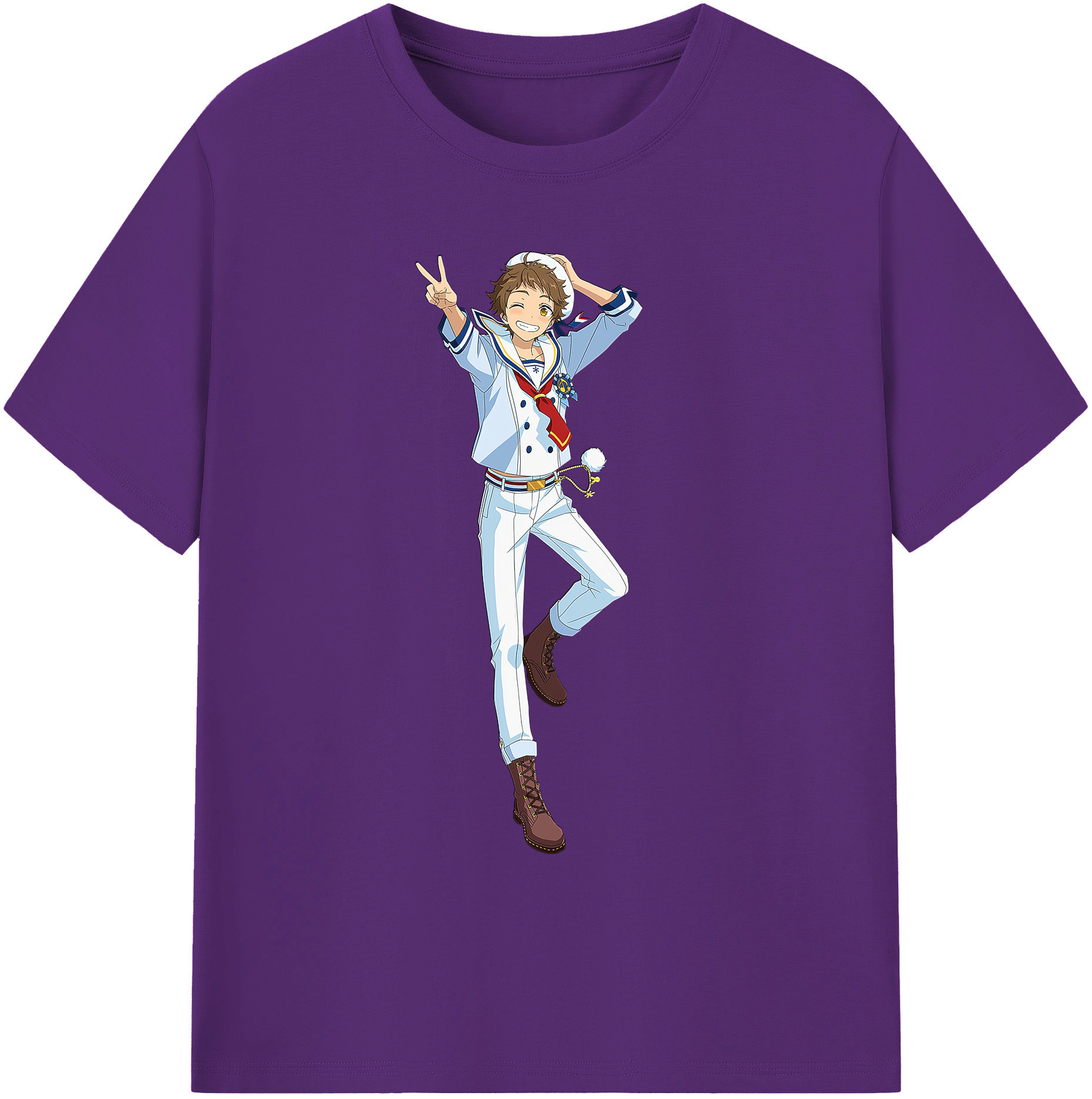 （画像用） あんさんぶるスターズ! Ensemble Stars 綿100％ メンズ半袖Tシャツ｜肌触りやわらか＆通気性
