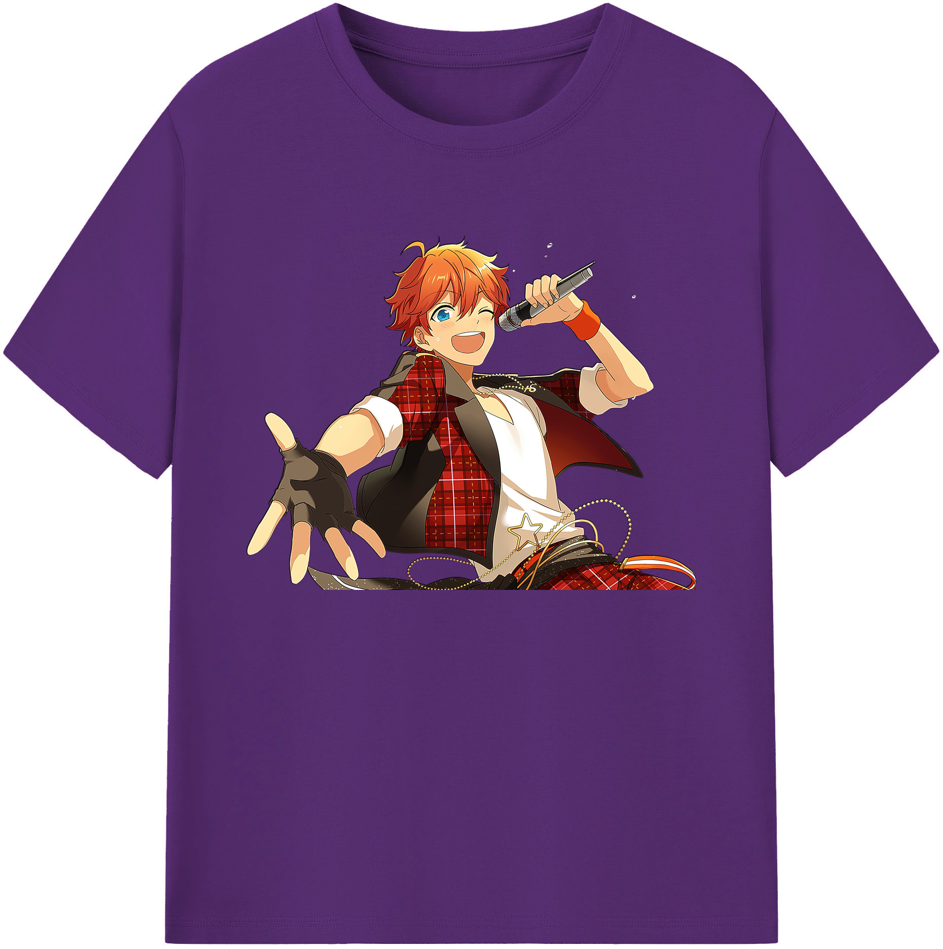 （画像用） あんさんぶるスターズ! Ensemble Stars 綿100％ メンズ半袖Tシャツ｜肌触りやわらか＆通気性