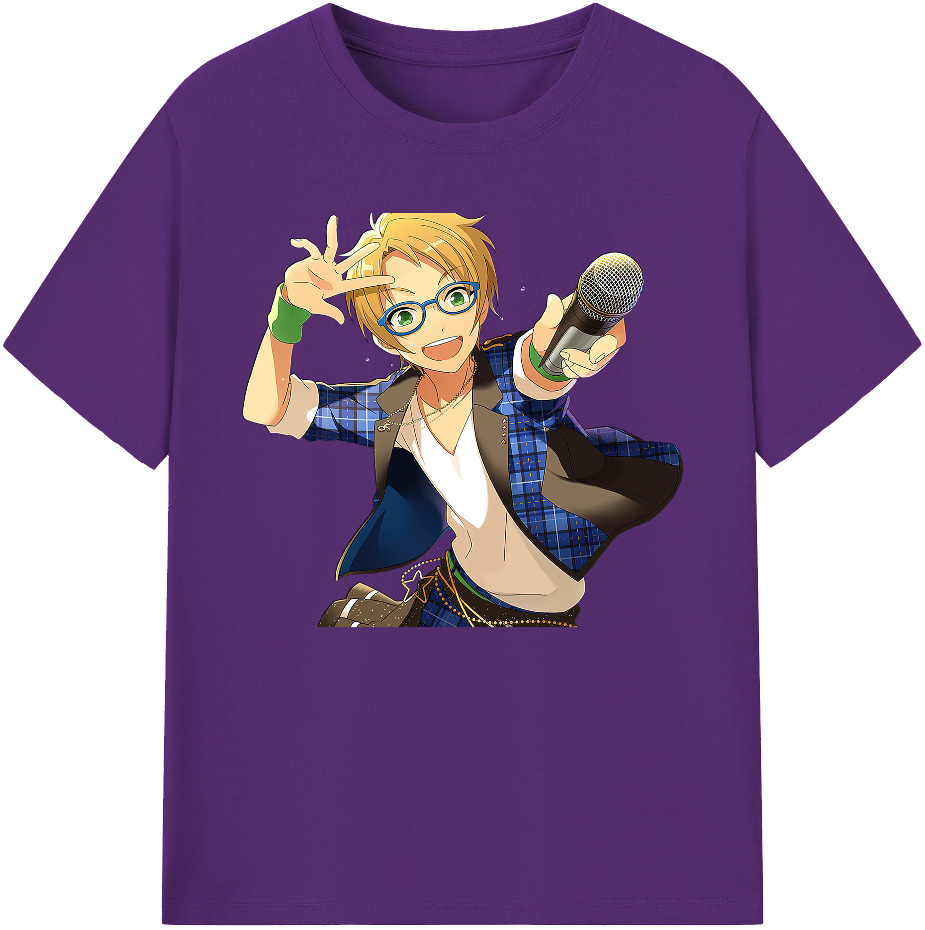 （画像用） あんさんぶるスターズ! Ensemble Stars 綿100％ メンズ半袖Tシャツ｜肌触りやわらか＆通気性