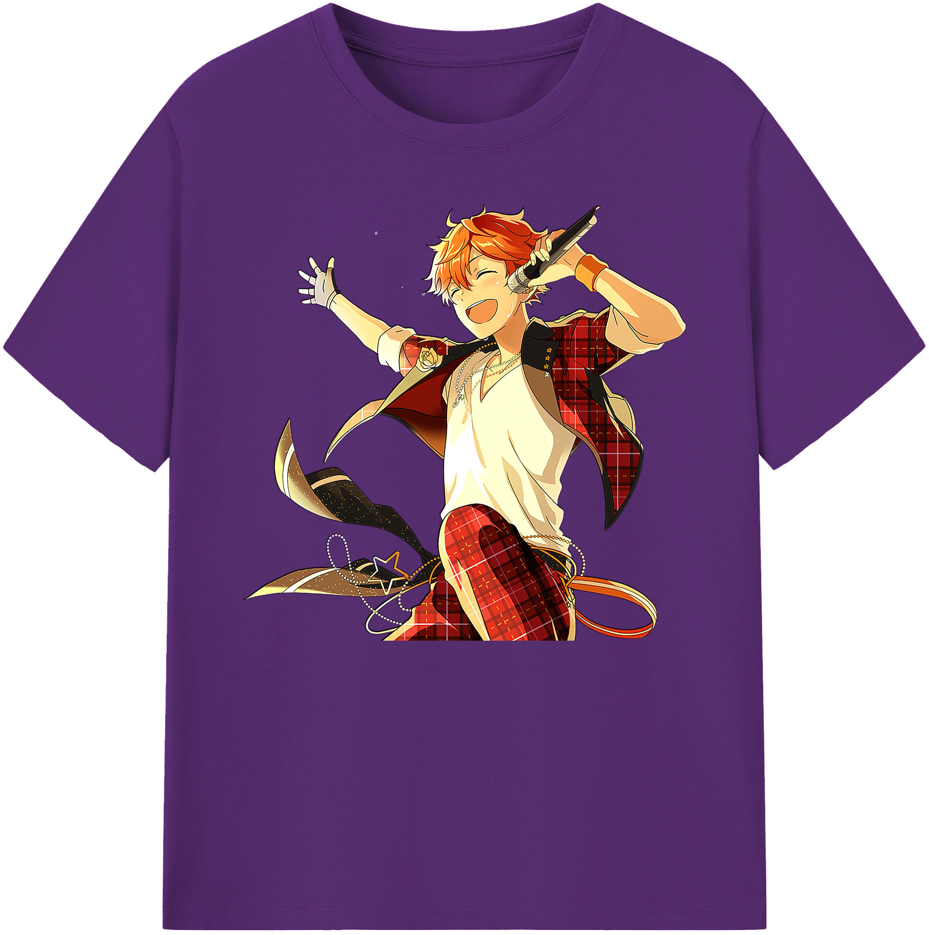 （画像用） あんさんぶるスターズ! Ensemble Stars 綿100％ メンズ半袖Tシャツ｜肌触りやわらか＆通気性