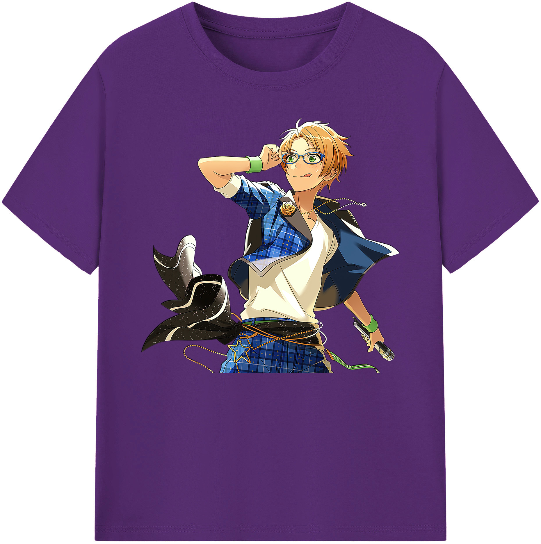 （画像用） あんさんぶるスターズ! Ensemble Stars 綿100％ メンズ半袖Tシャツ｜肌触りやわらか＆通気性