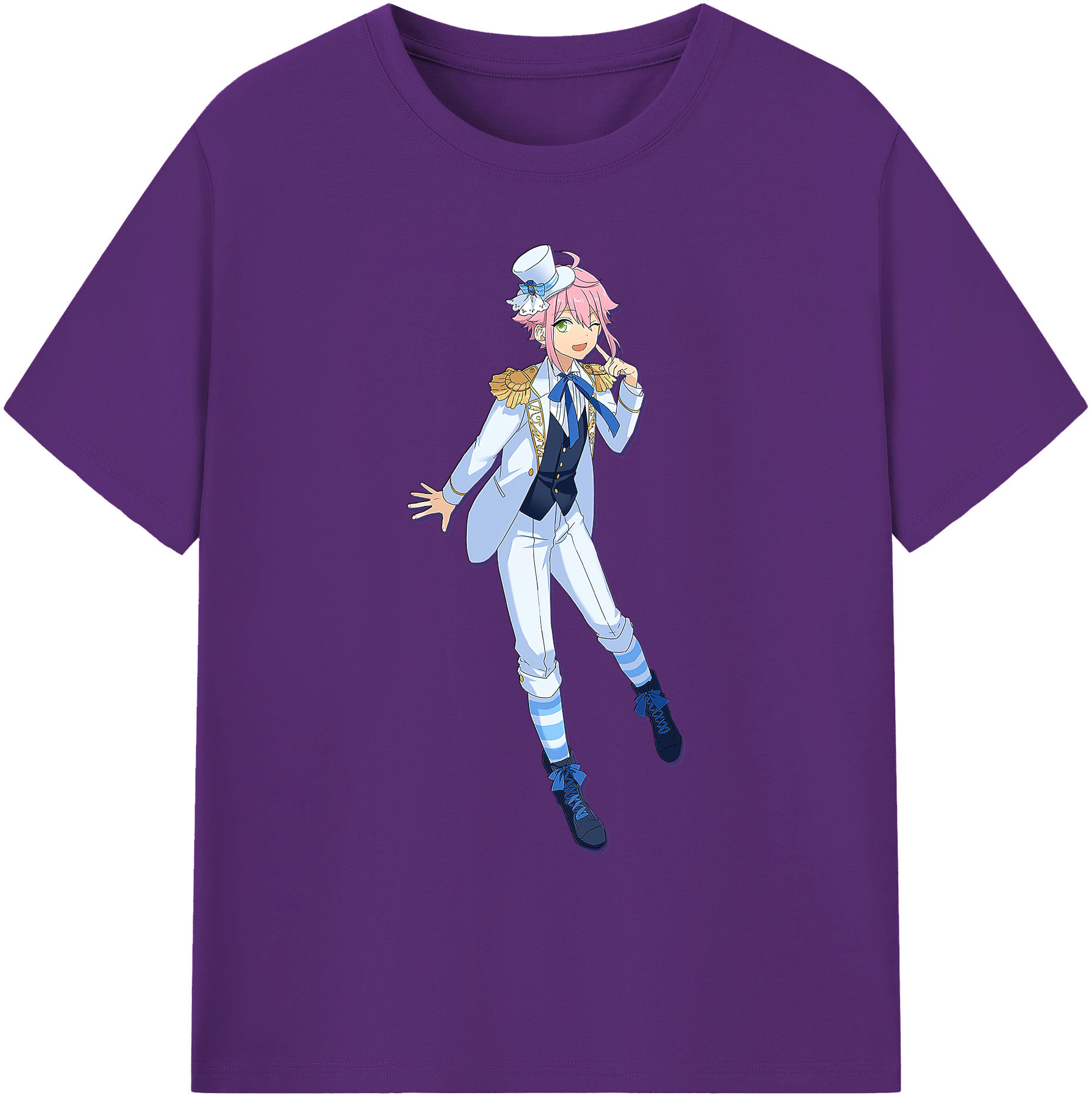 （画像用） あんさんぶるスターズ! Ensemble Stars 綿100％ メンズ半袖Tシャツ｜肌触りやわらか＆通気性