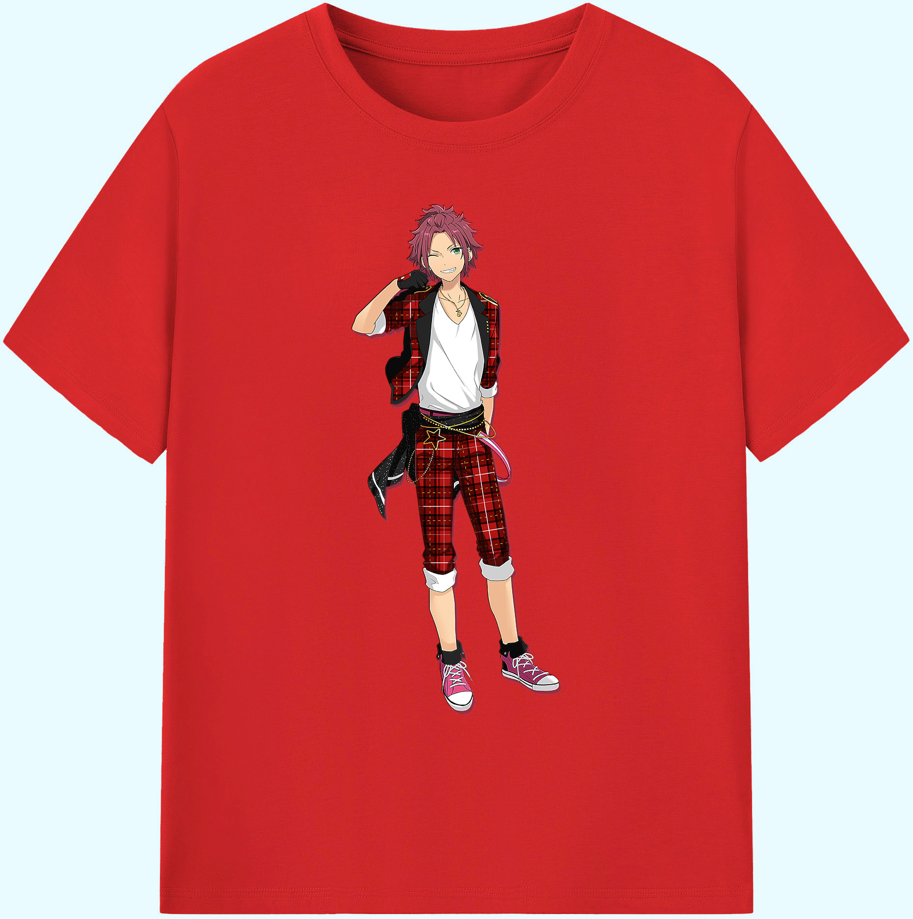 （画像用） あんさんぶるスターズ! Ensemble Stars 綿100％ メンズ半袖Tシャツ｜肌触りやわらか＆通気性