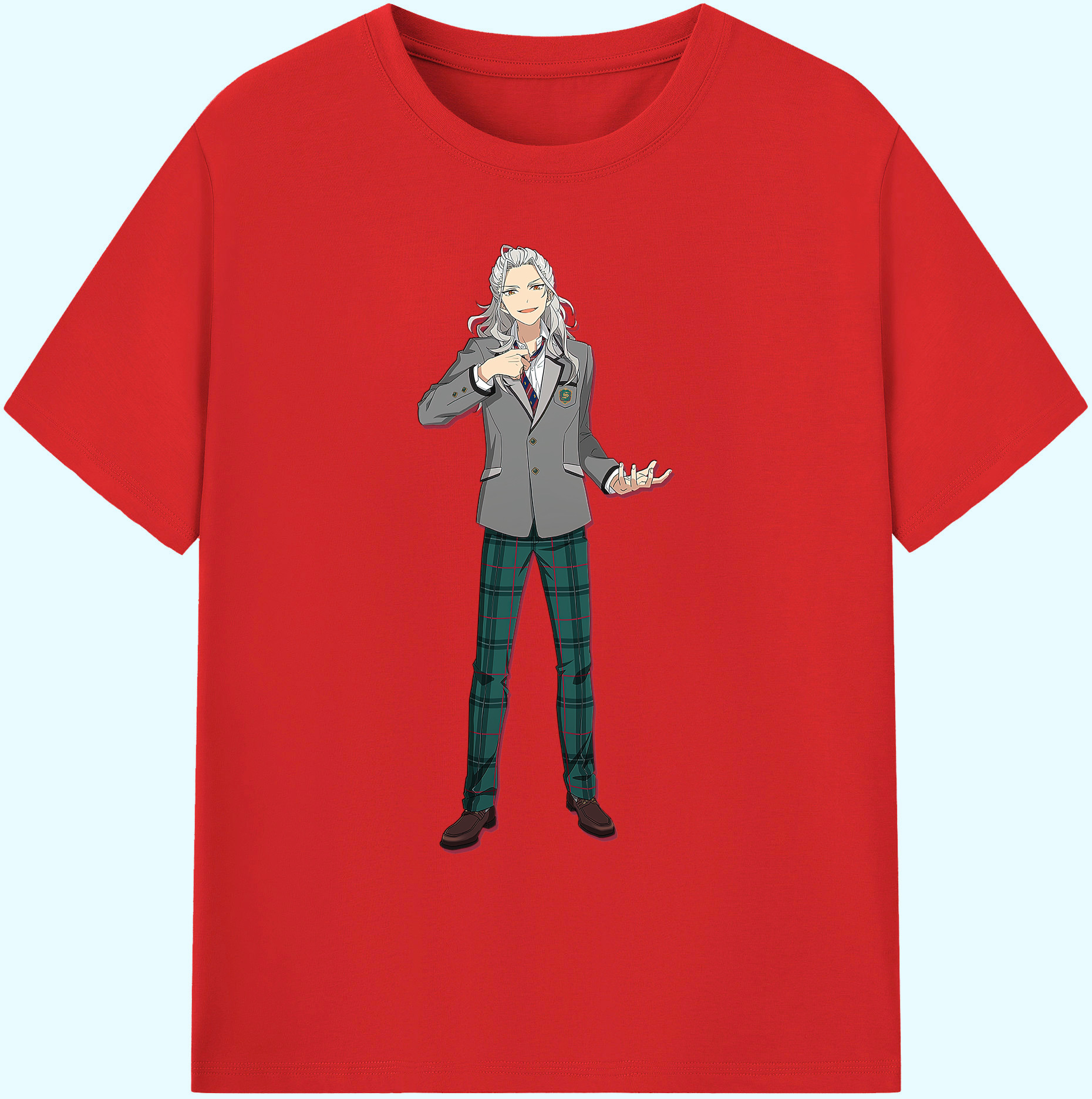 （画像用） あんさんぶるスターズ! Ensemble Stars 綿100％ メンズ半袖Tシャツ｜肌触りやわらか＆通気性