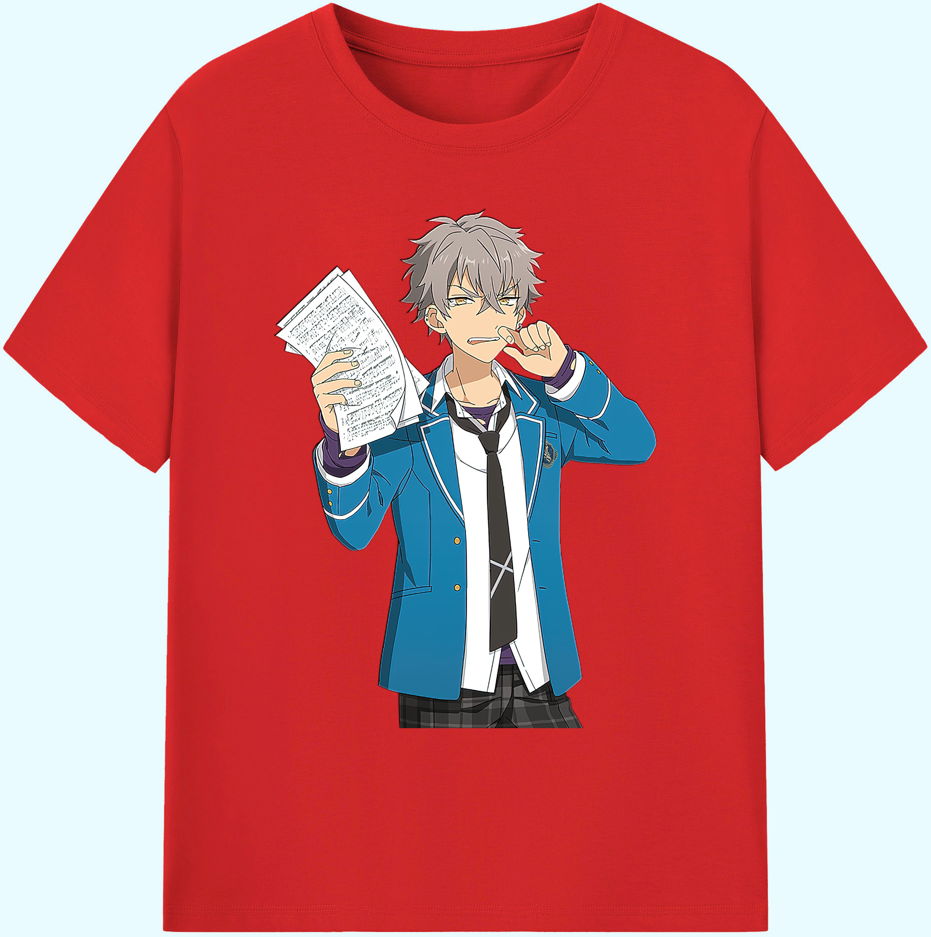 （画像用） あんさんぶるスターズ! Ensemble Stars 綿100％ メンズ半袖Tシャツ｜肌触りやわらか＆通気性