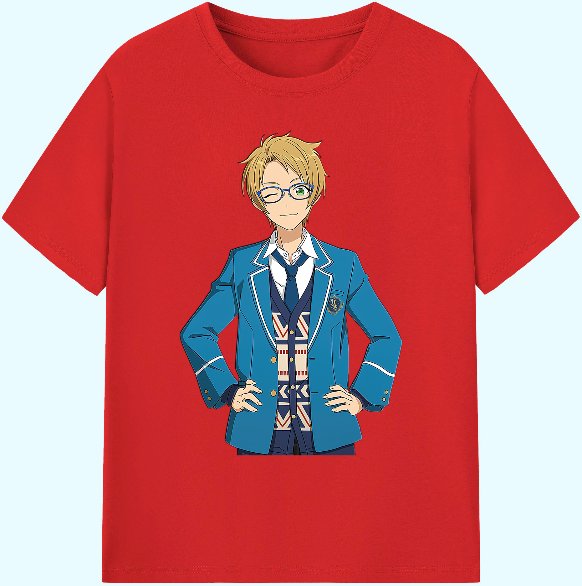 （画像用） あんさんぶるスターズ! Ensemble Stars 綿100％ メンズ半袖Tシャツ｜肌触りやわらか＆通気性