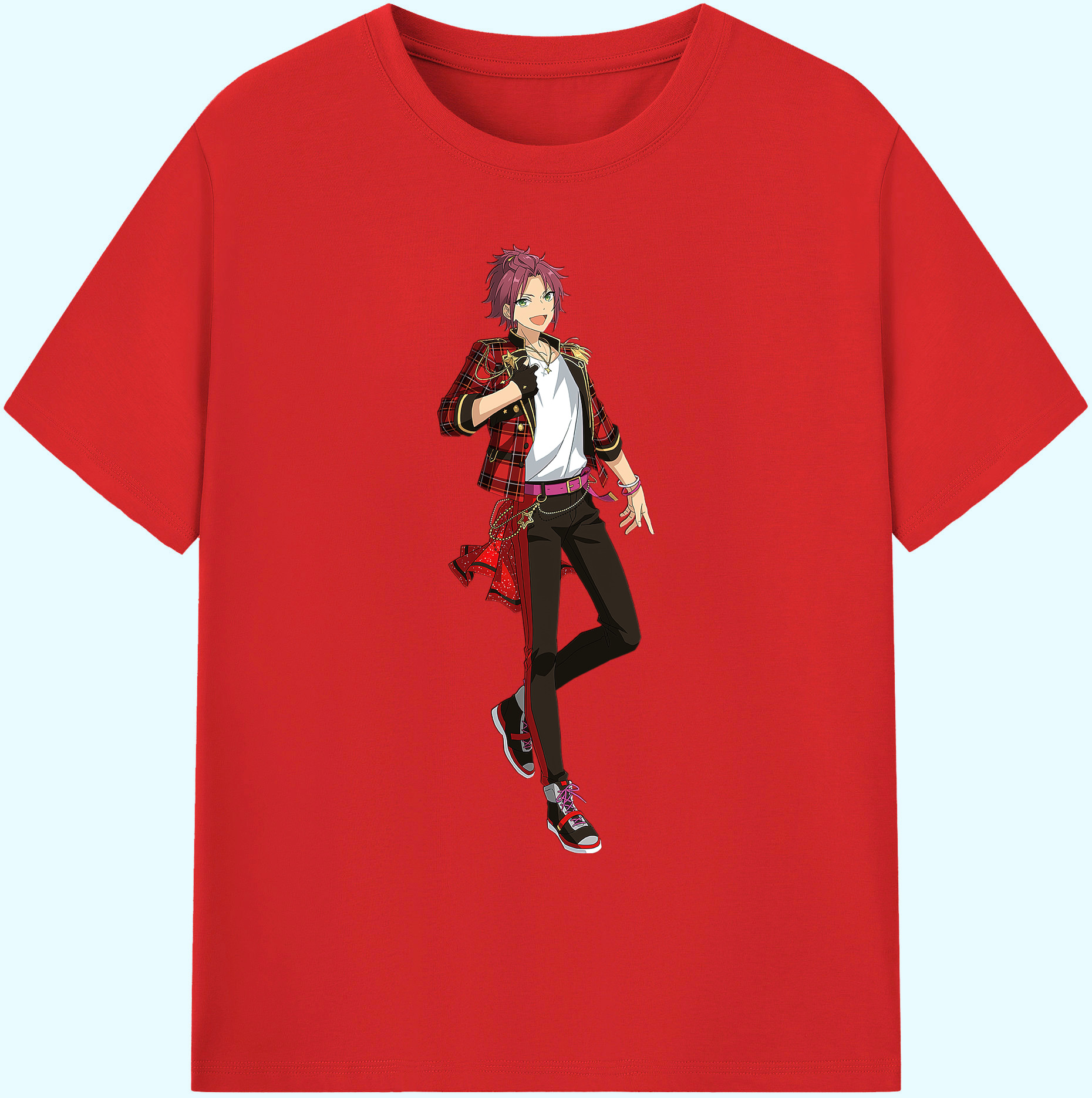 （画像用） あんさんぶるスターズ! Ensemble Stars 綿100％ メンズ半袖Tシャツ｜肌触りやわらか＆通気性