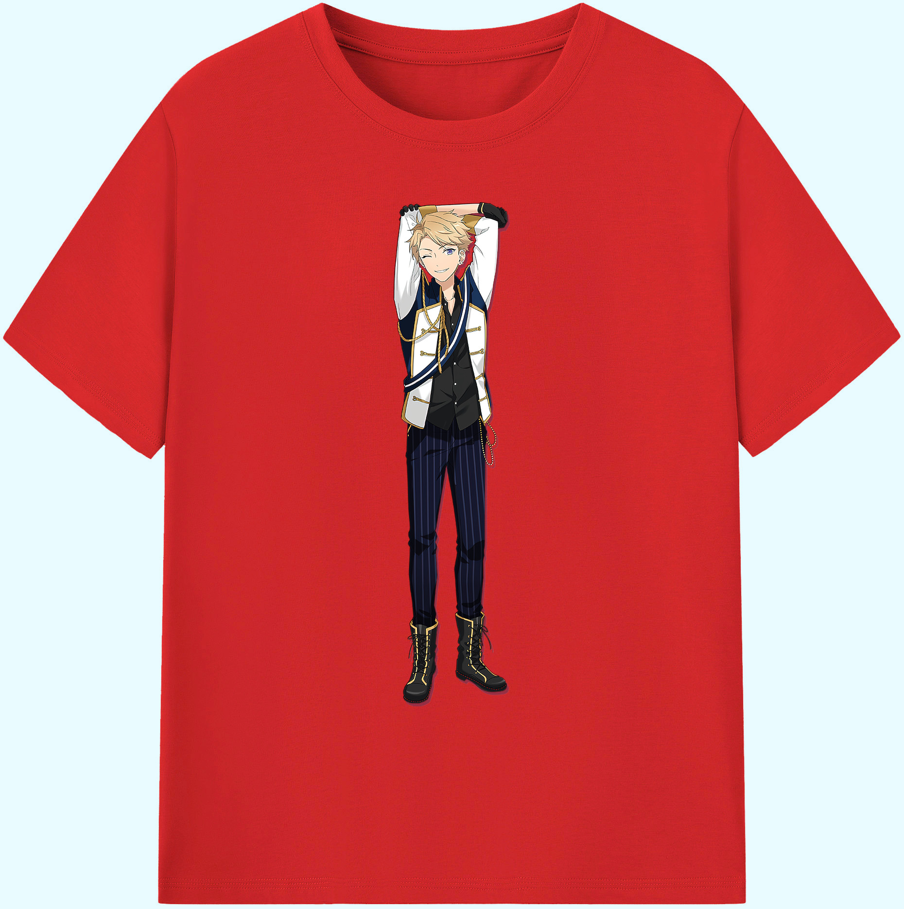 （画像用） あんさんぶるスターズ! Ensemble Stars 綿100％ メンズ半袖Tシャツ｜肌触りやわらか＆通気性