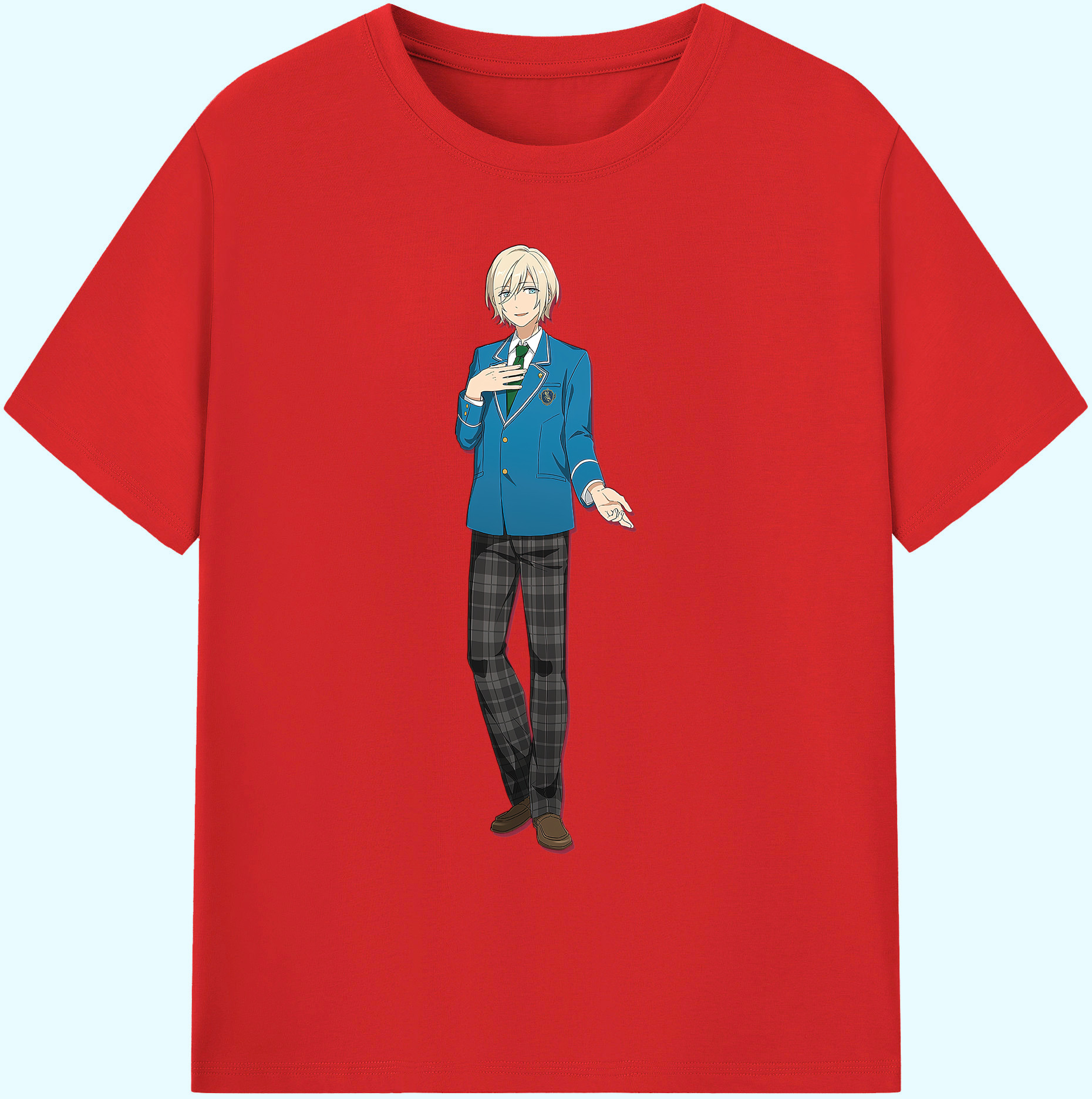 （画像用） あんさんぶるスターズ! Ensemble Stars 綿100％ メンズ半袖Tシャツ｜肌触りやわらか＆通気性