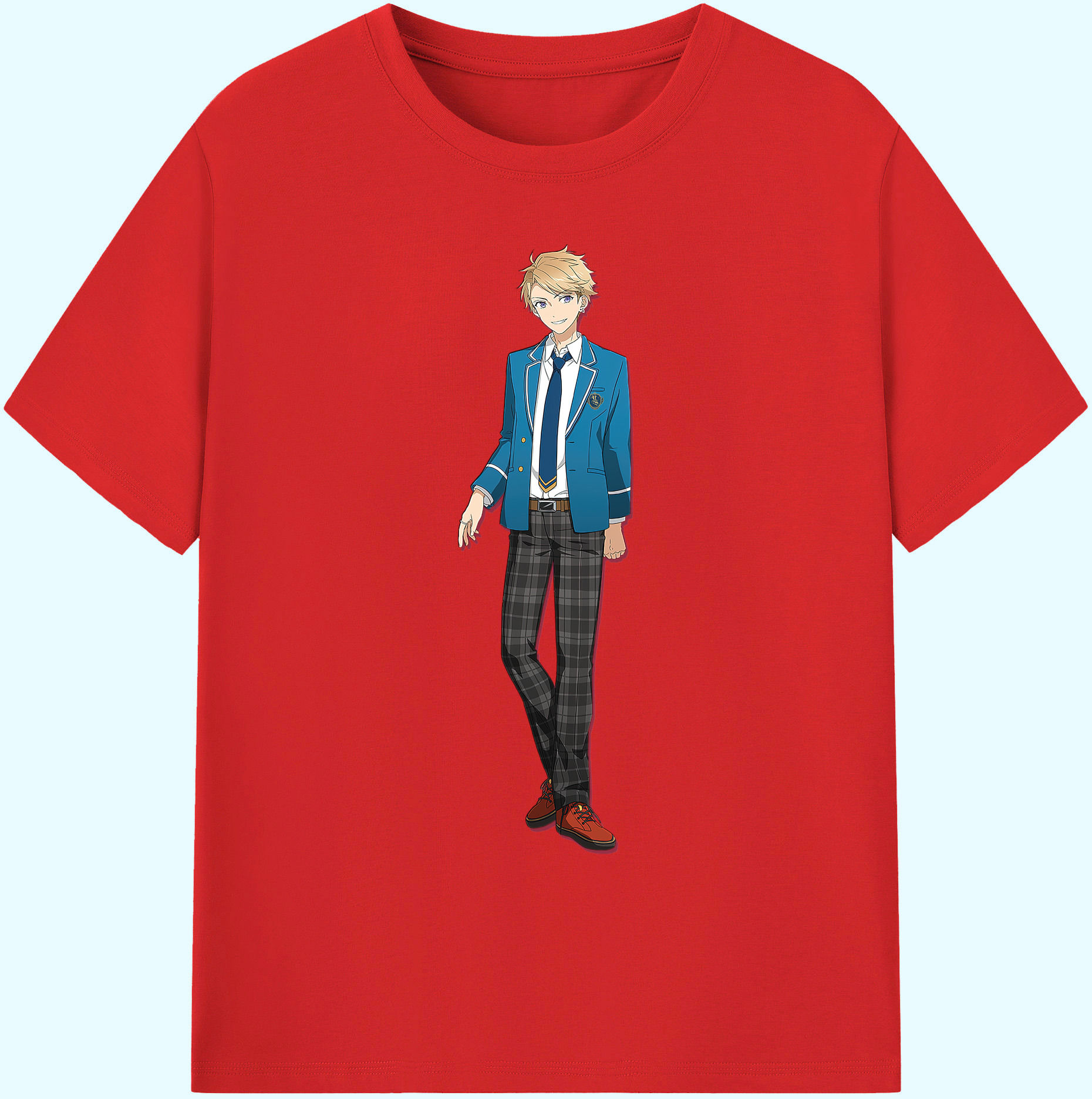 （画像用） あんさんぶるスターズ! Ensemble Stars 綿100％ メンズ半袖Tシャツ｜肌触りやわらか＆通気性