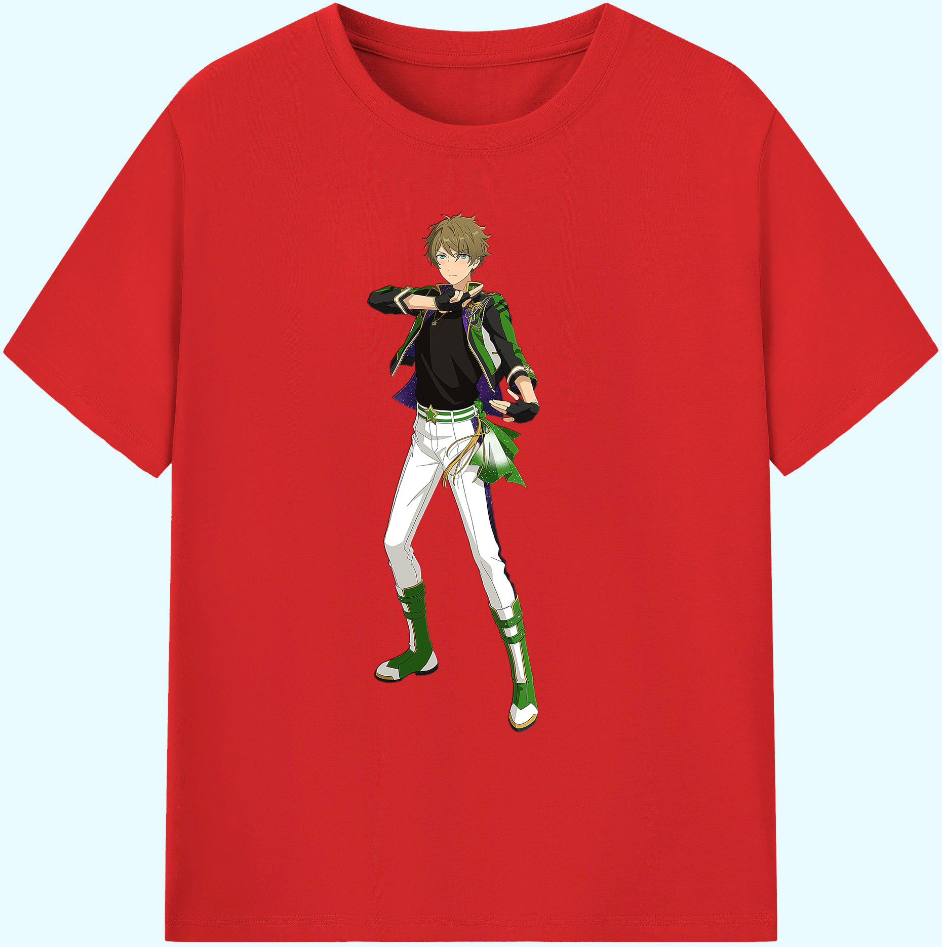 （画像用） あんさんぶるスターズ! Ensemble Stars 綿100％ メンズ半袖Tシャツ｜肌触りやわらか＆通気性