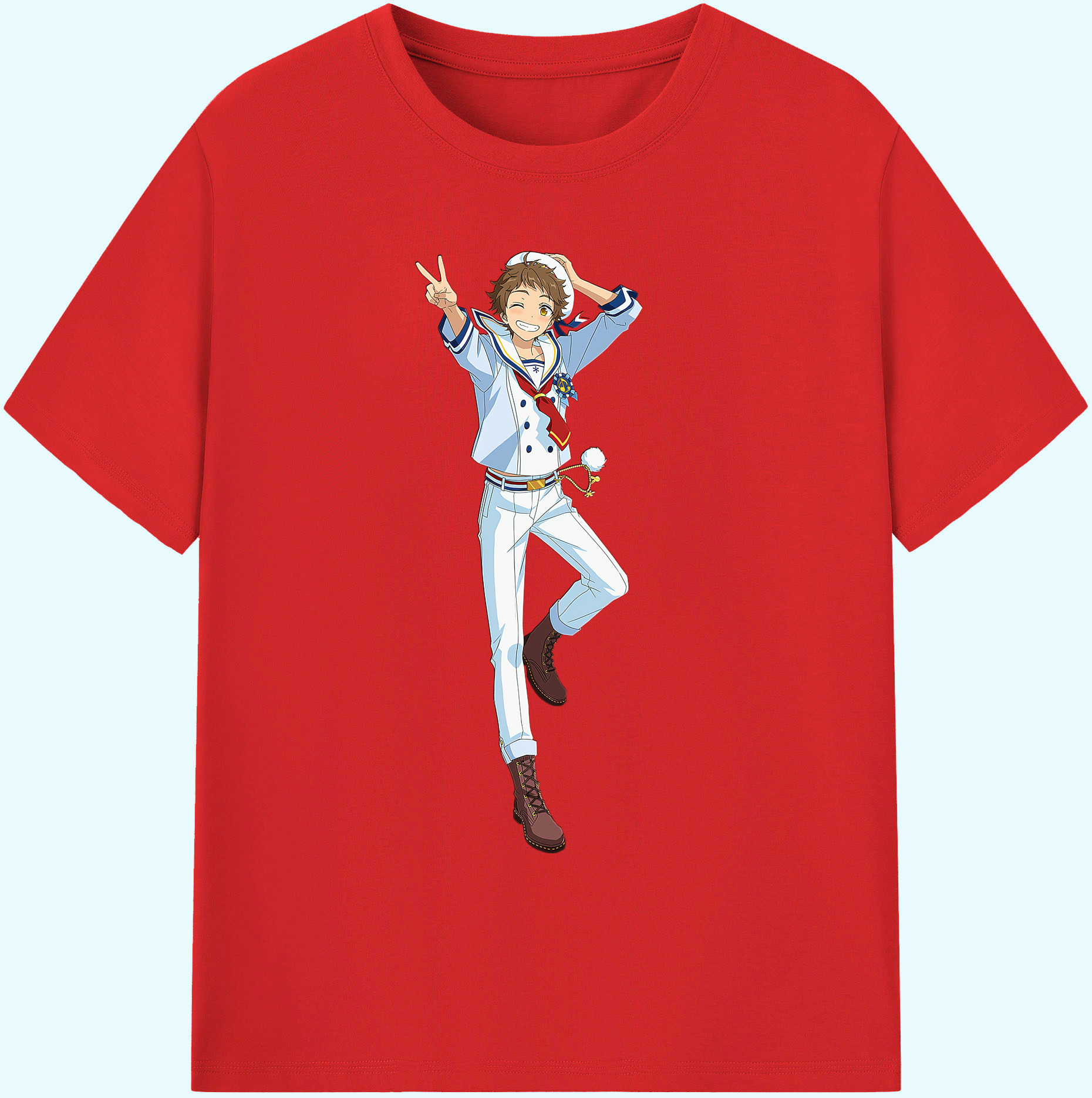 （画像用） あんさんぶるスターズ! Ensemble Stars 綿100％ メンズ半袖Tシャツ｜肌触りやわらか＆通気性
