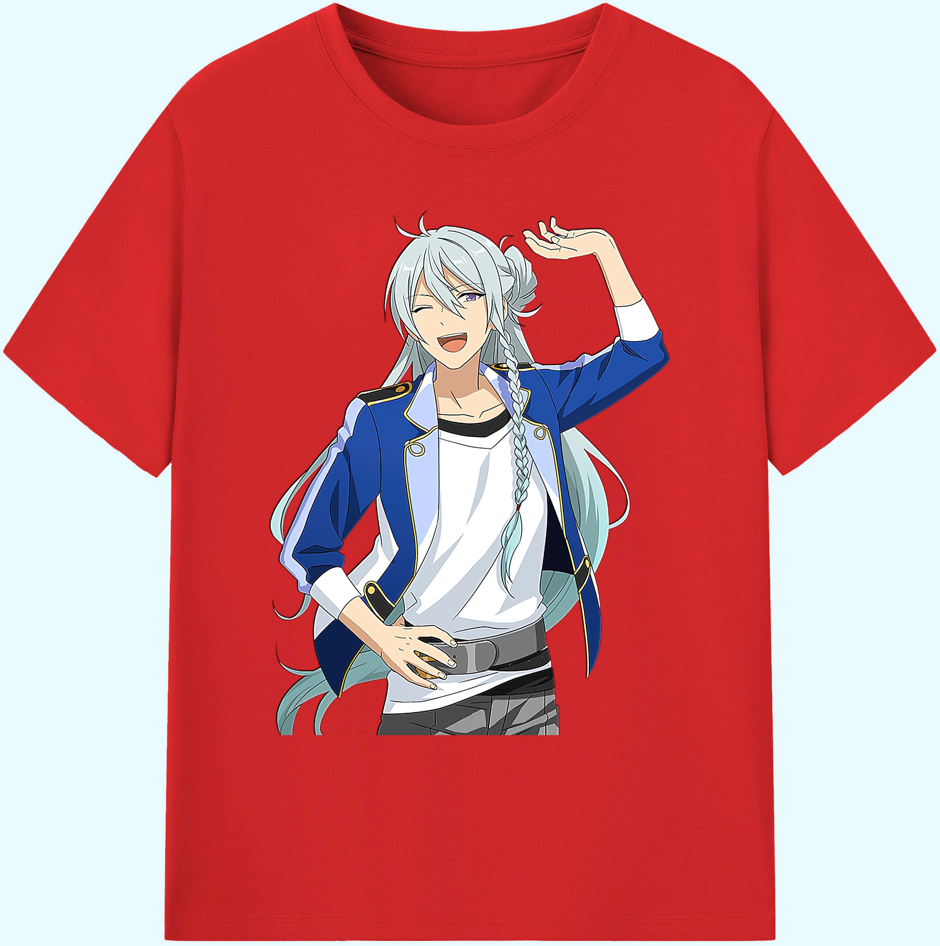（画像用） あんさんぶるスターズ! Ensemble Stars 綿100％ メンズ半袖Tシャツ｜肌触りやわらか＆通気性