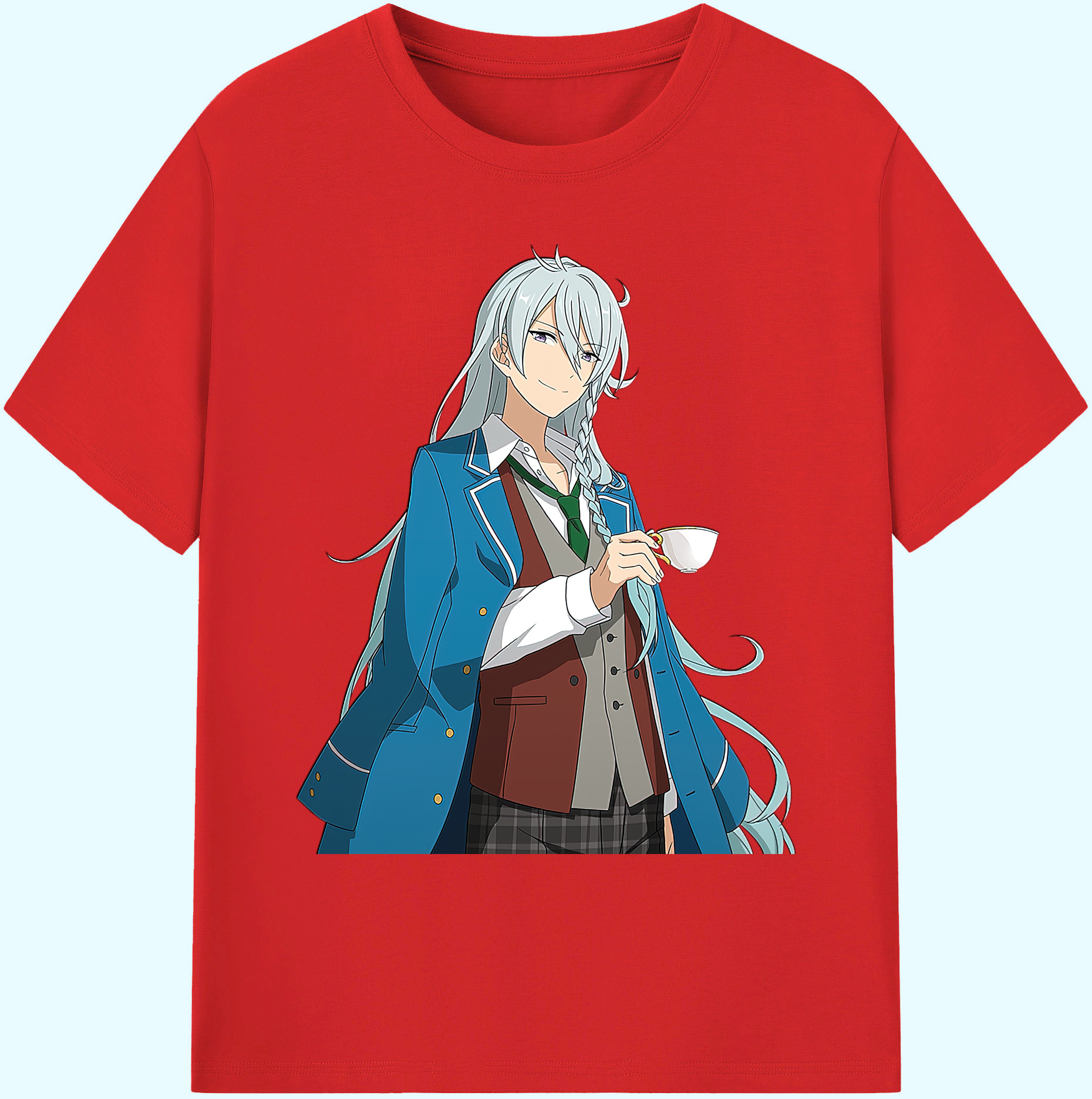 （画像用） あんさんぶるスターズ! Ensemble Stars 綿100％ メンズ半袖Tシャツ｜肌触りやわらか＆通気性