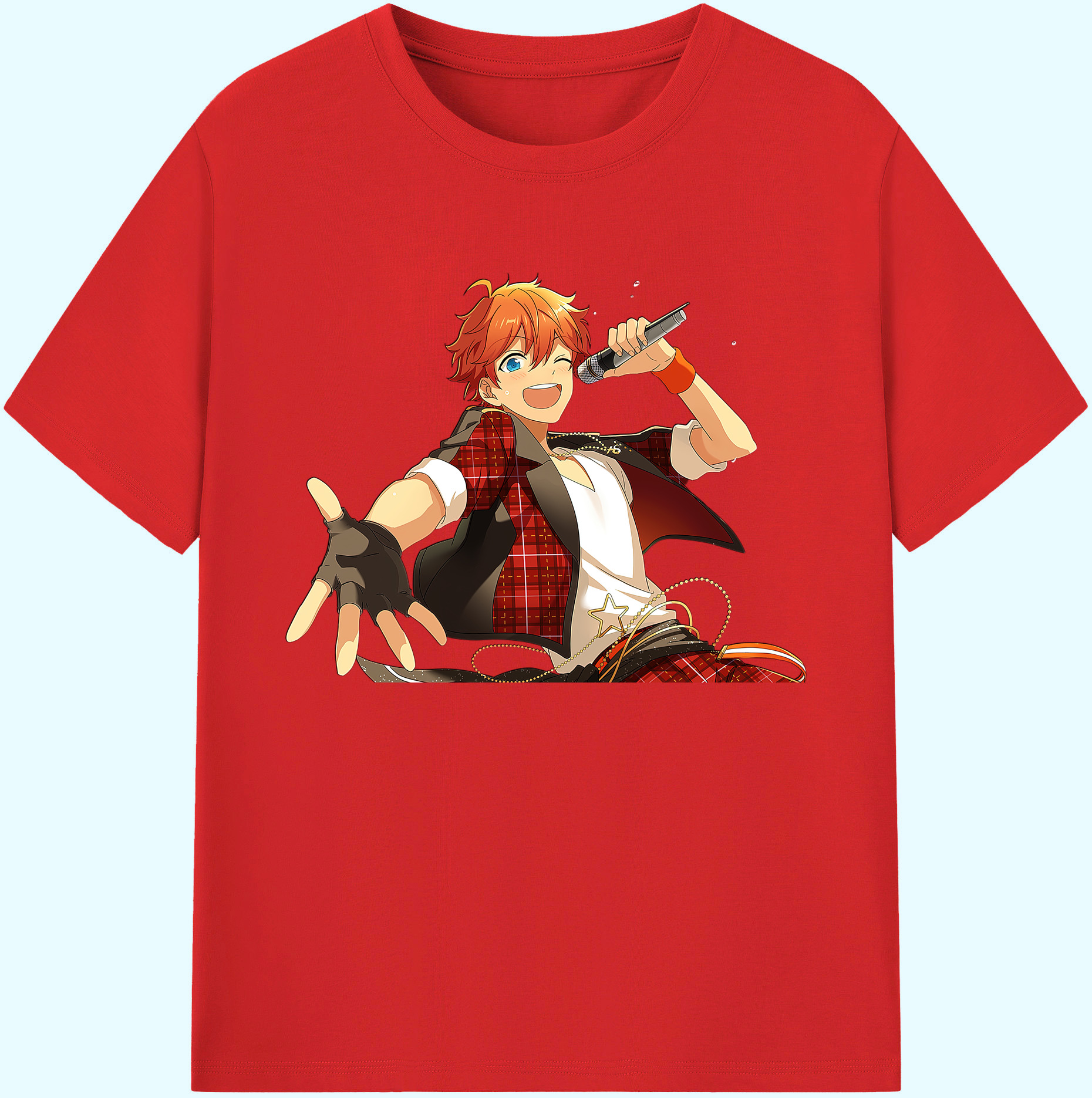 （画像用） あんさんぶるスターズ! Ensemble Stars 綿100％ メンズ半袖Tシャツ｜肌触りやわらか＆通気性