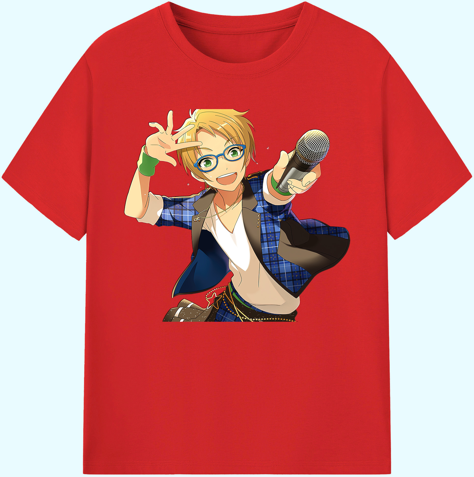 （画像用） あんさんぶるスターズ! Ensemble Stars 綿100％ メンズ半袖Tシャツ｜肌触りやわらか＆通気性
