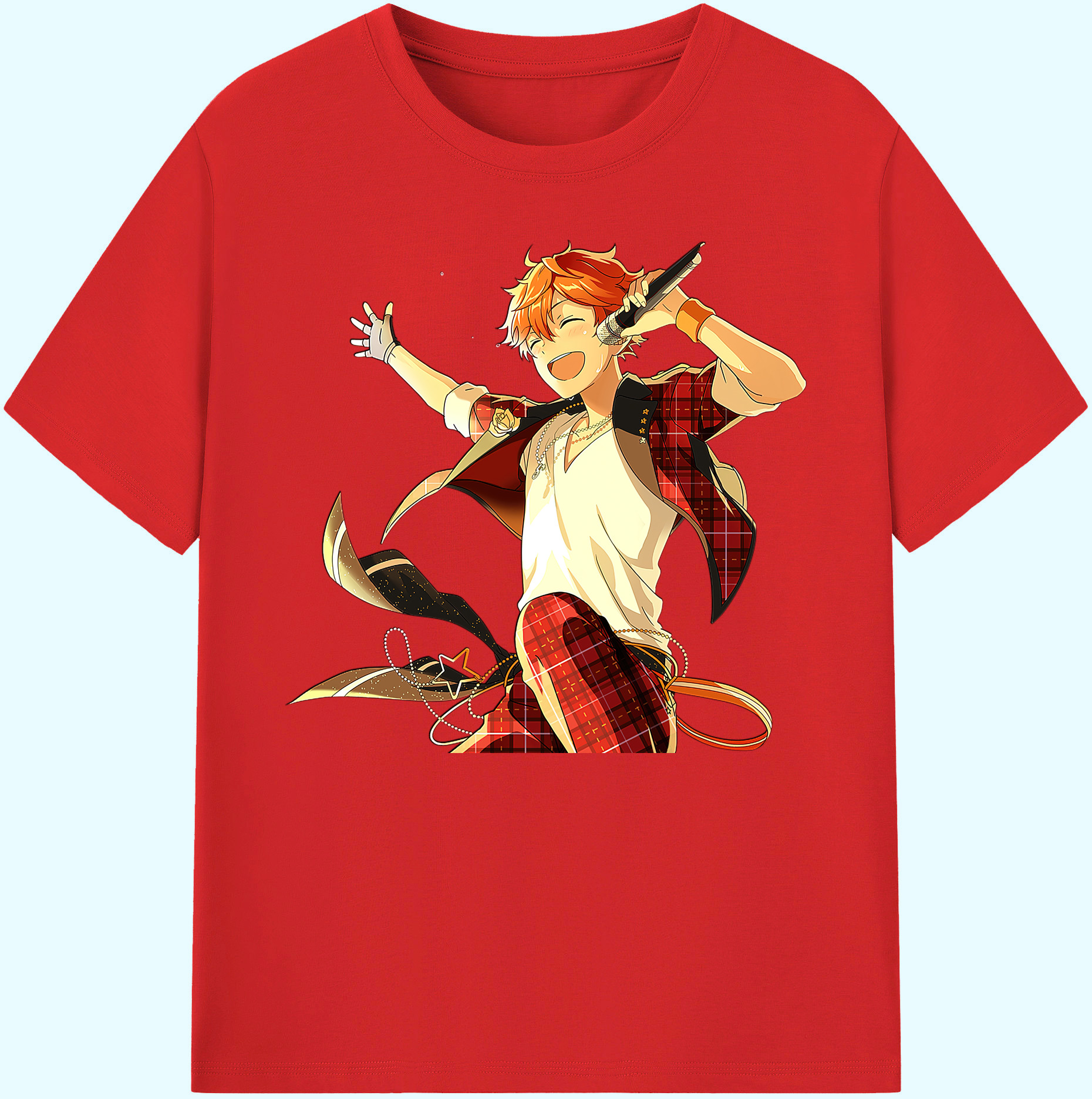 （画像用） あんさんぶるスターズ! Ensemble Stars 綿100％ メンズ半袖Tシャツ｜肌触りやわらか＆通気性