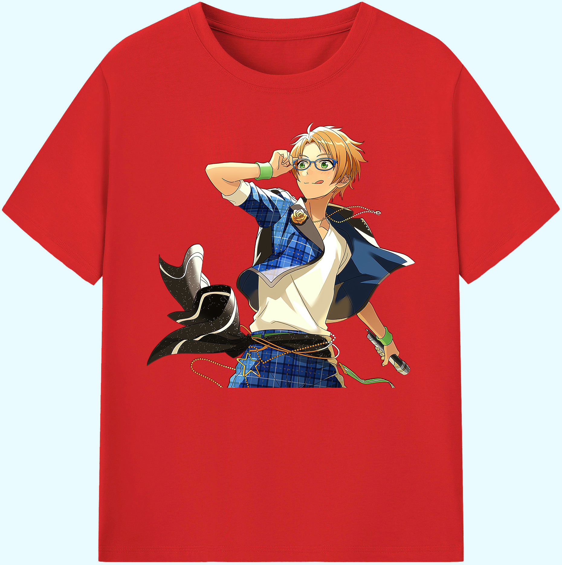 （画像用） あんさんぶるスターズ! Ensemble Stars 綿100％ メンズ半袖Tシャツ｜肌触りやわらか＆通気性