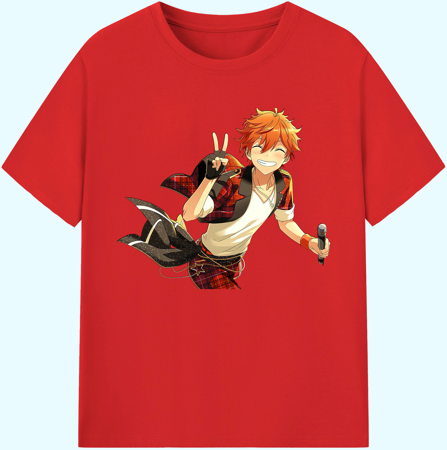 （画像用） あんさんぶるスターズ! Ensemble Stars 綿100％ メンズ半袖Tシャツ｜肌触りやわらか＆通気性