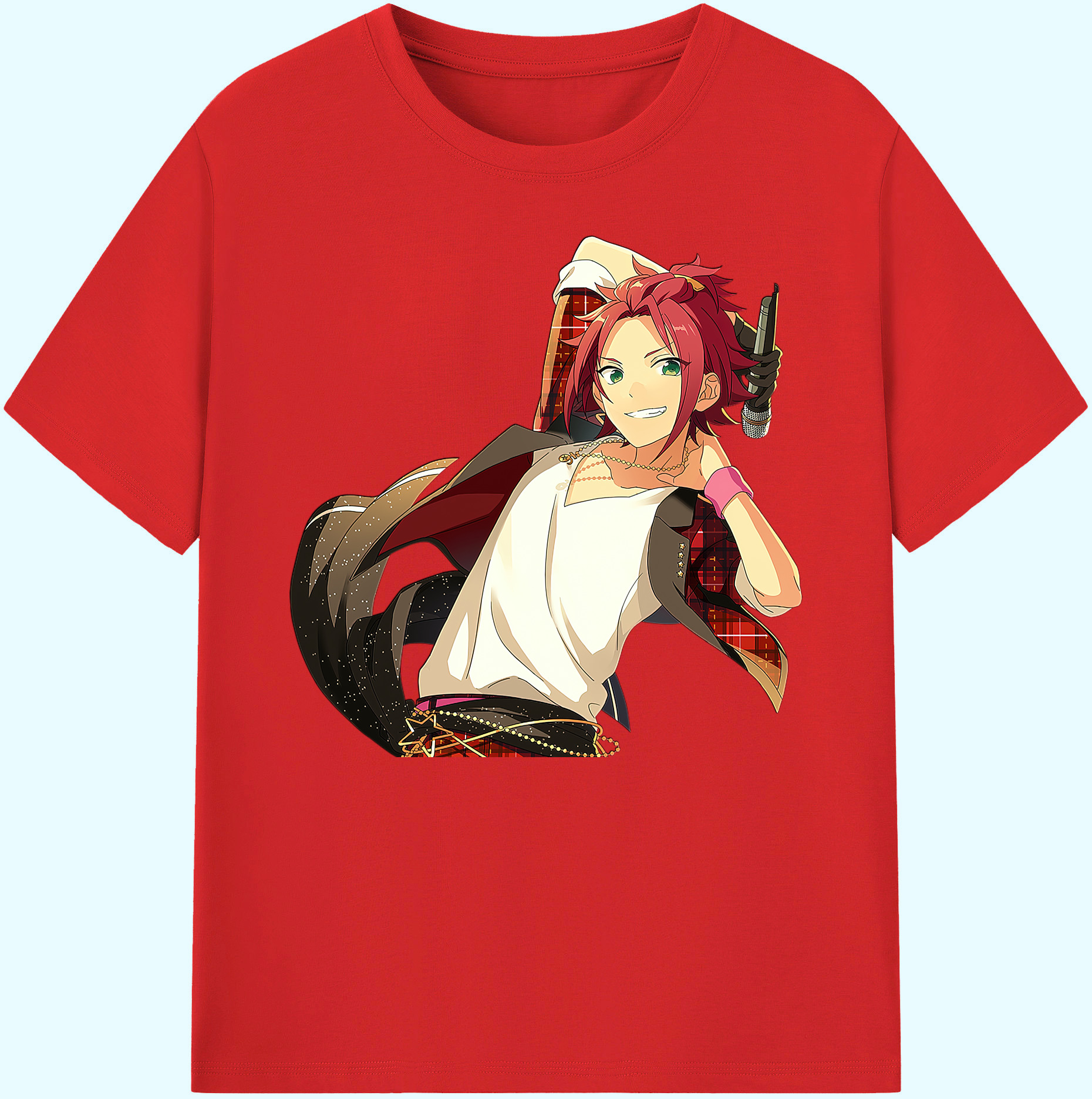 （画像用） あんさんぶるスターズ! Ensemble Stars 綿100％ メンズ半袖Tシャツ｜肌触りやわらか＆通気性