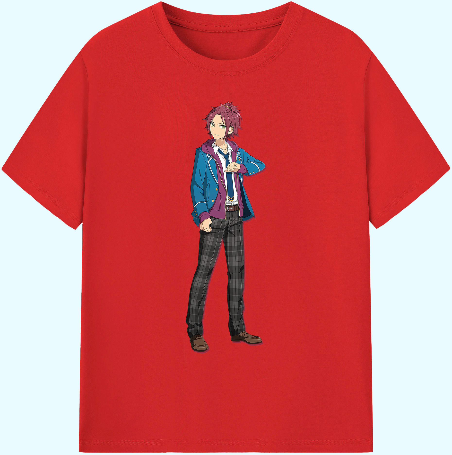 （画像用） あんさんぶるスターズ! Ensemble Stars 綿100％ メンズ半袖Tシャツ｜肌触りやわらか＆通気性