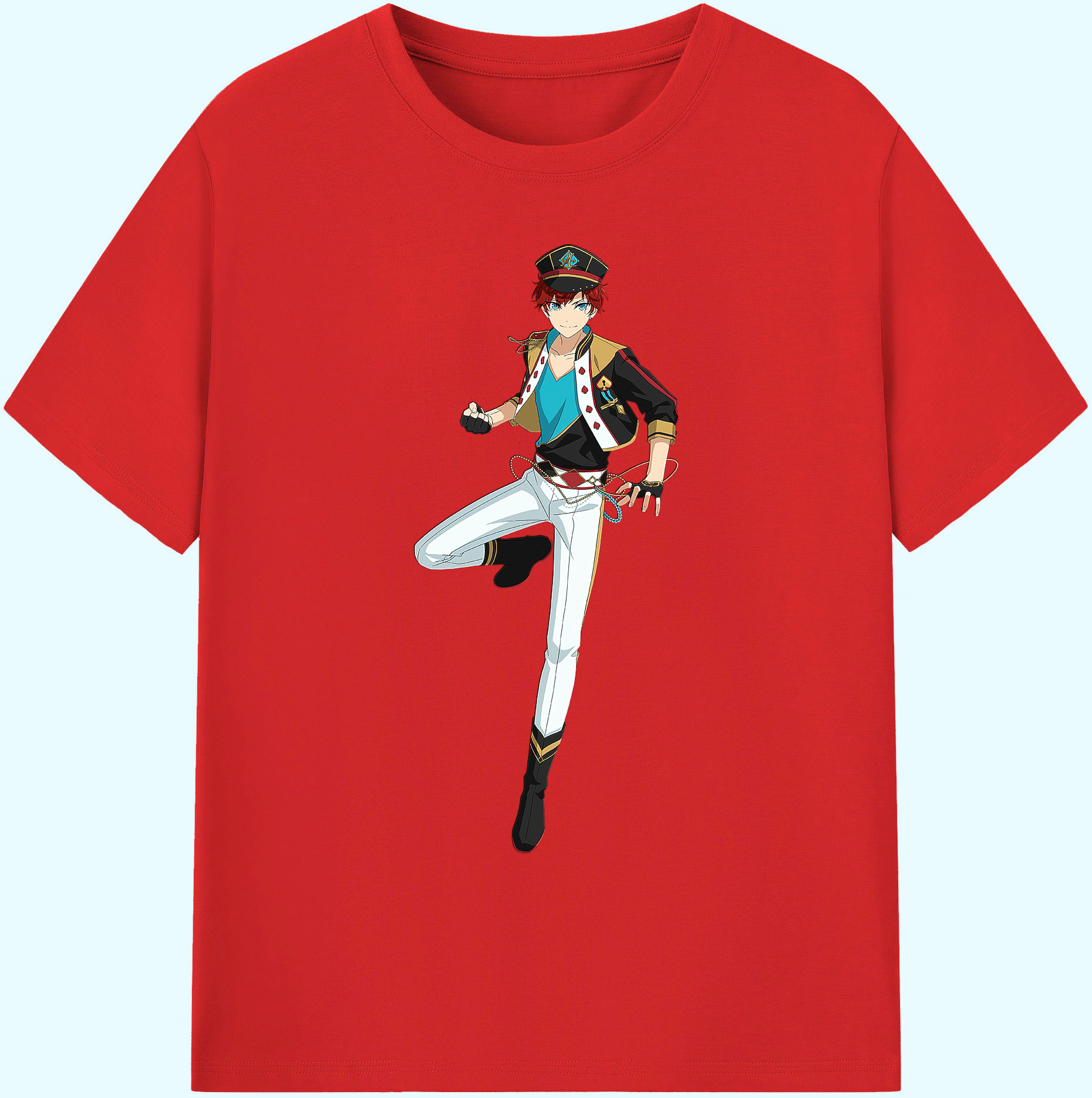 （画像用） あんさんぶるスターズ! Ensemble Stars 綿100％ メンズ半袖Tシャツ｜肌触りやわらか＆通気性