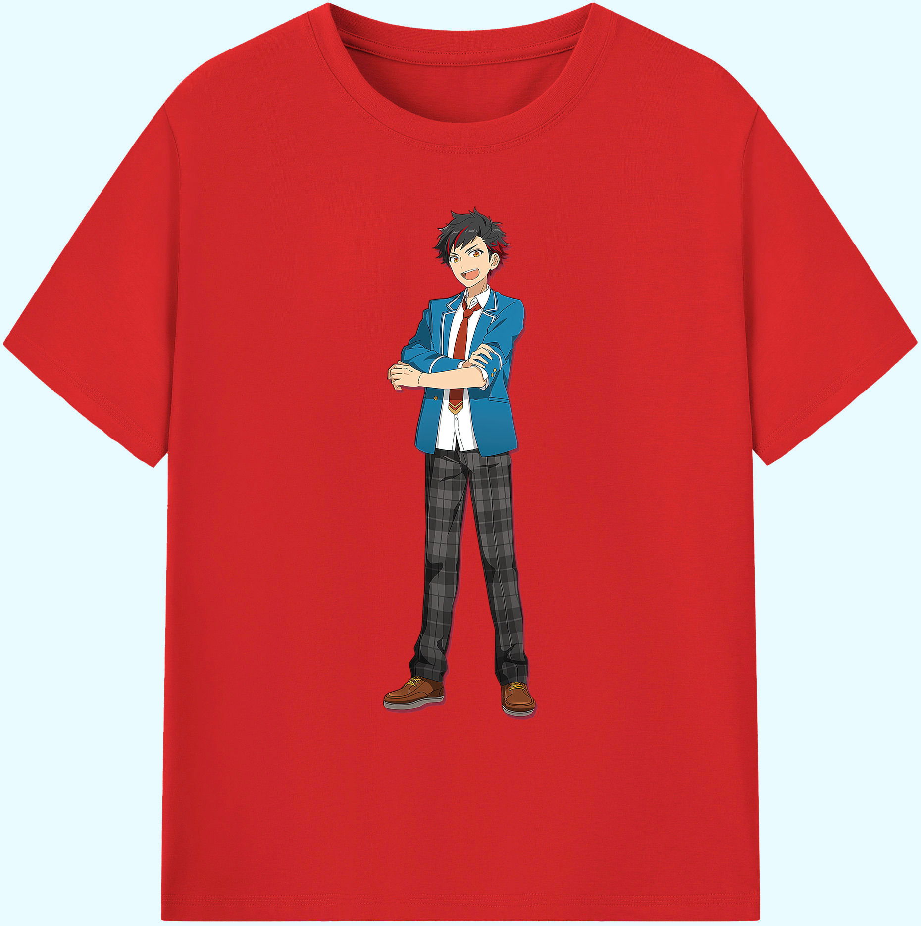 （画像用） あんさんぶるスターズ! Ensemble Stars 綿100％ メンズ半袖Tシャツ｜肌触りやわらか＆通気性