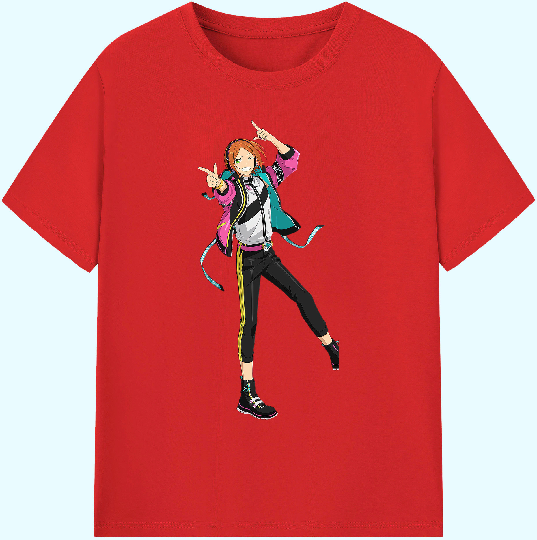 （画像用） あんさんぶるスターズ! Ensemble Stars 綿100％ メンズ半袖Tシャツ｜肌触りやわらか＆通気性