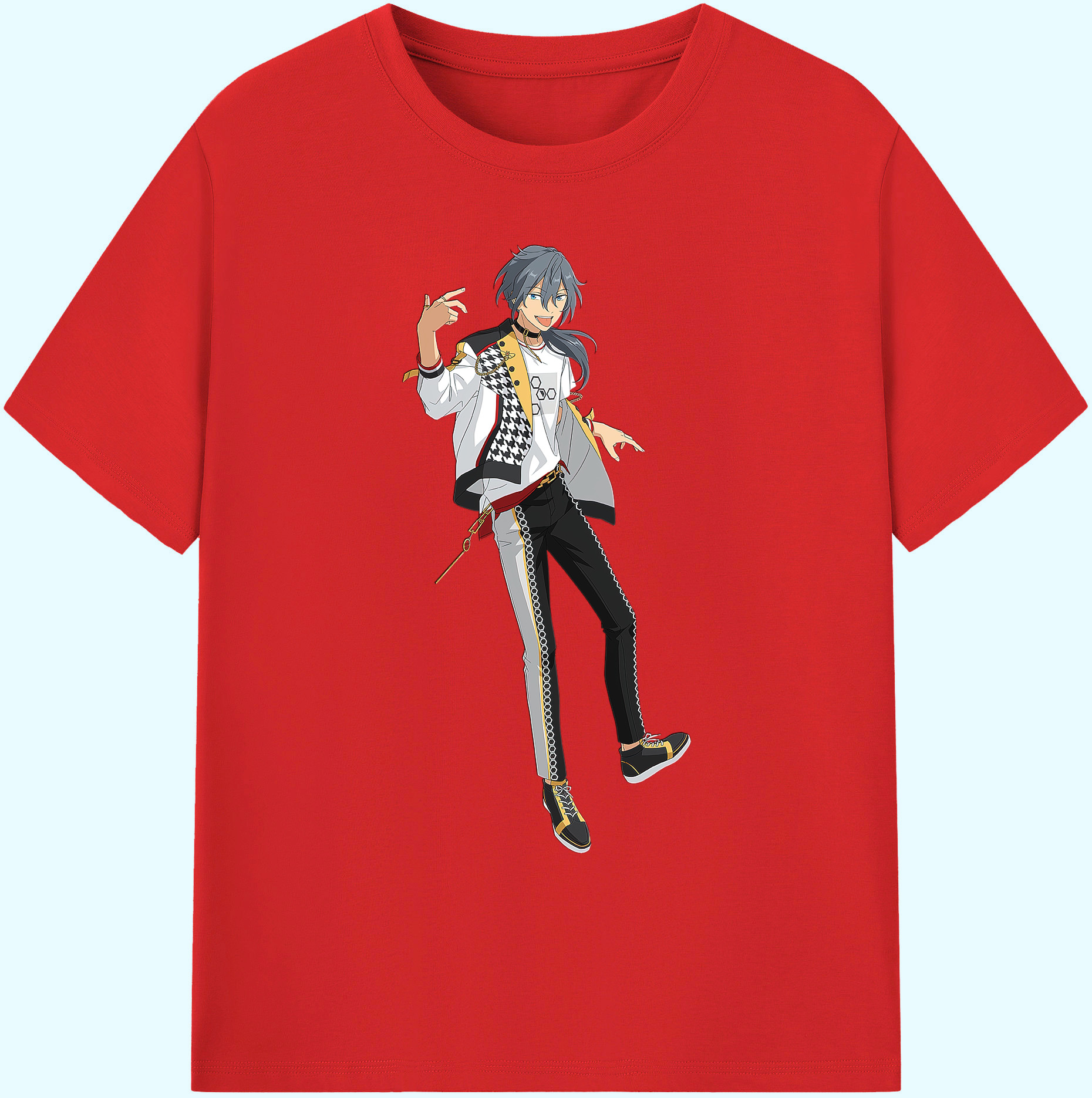 （画像用） あんさんぶるスターズ! Ensemble Stars 綿100％ メンズ半袖Tシャツ｜肌触りやわらか＆通気性