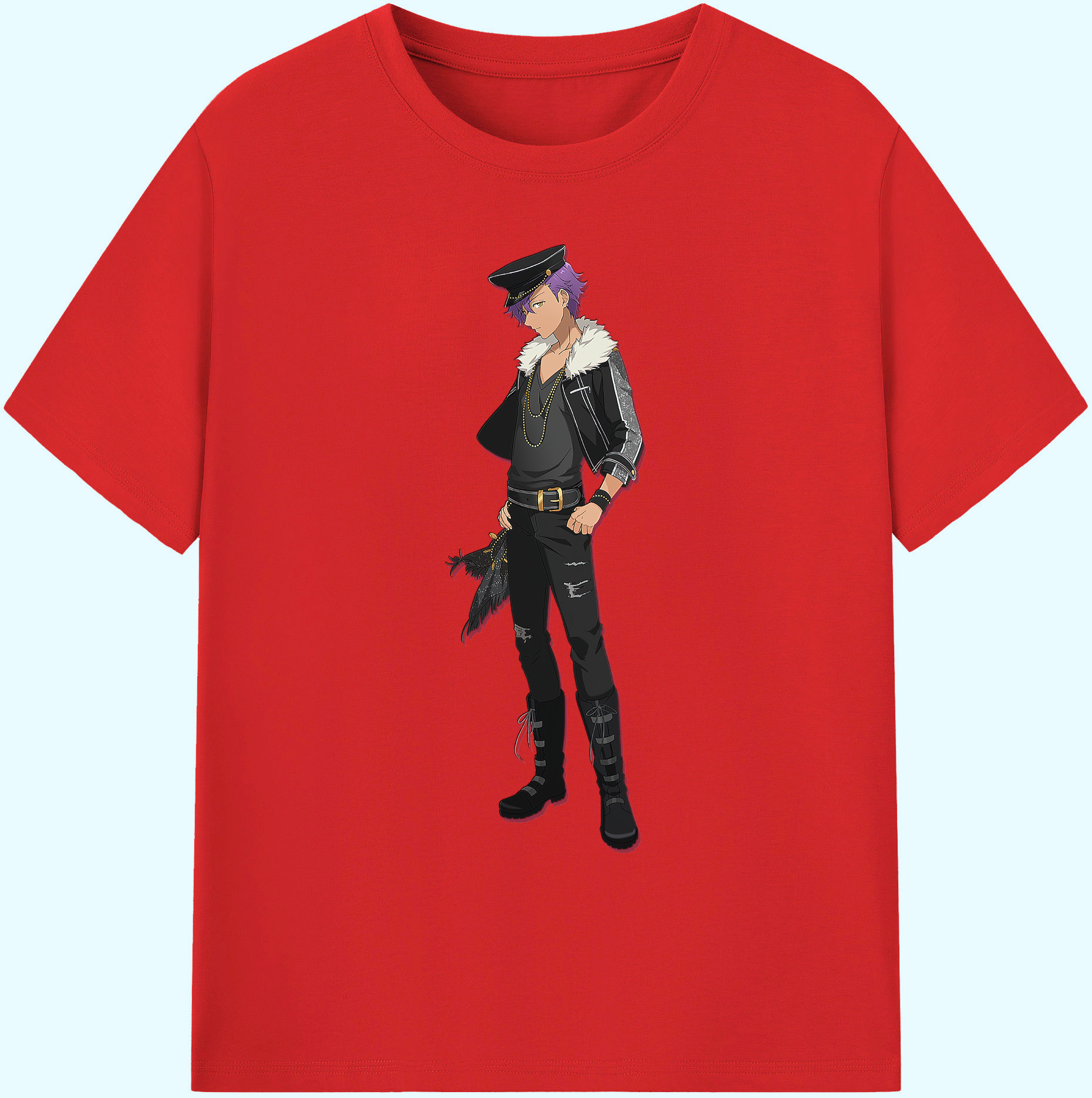 （画像用） あんさんぶるスターズ! Ensemble Stars 綿100％ メンズ半袖Tシャツ｜肌触りやわらか＆通気性