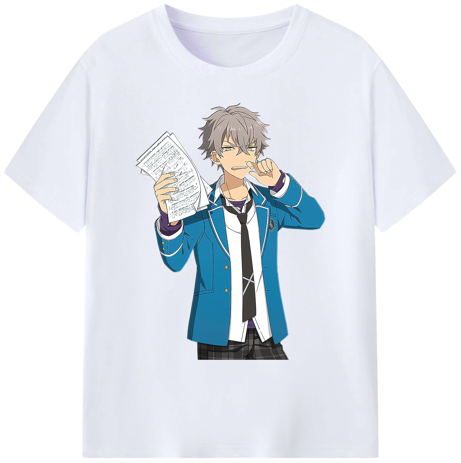 （画像用） あんさんぶるスターズ! Ensemble Stars 綿100％ メンズ半袖Tシャツ｜肌触りやわらか＆通気性