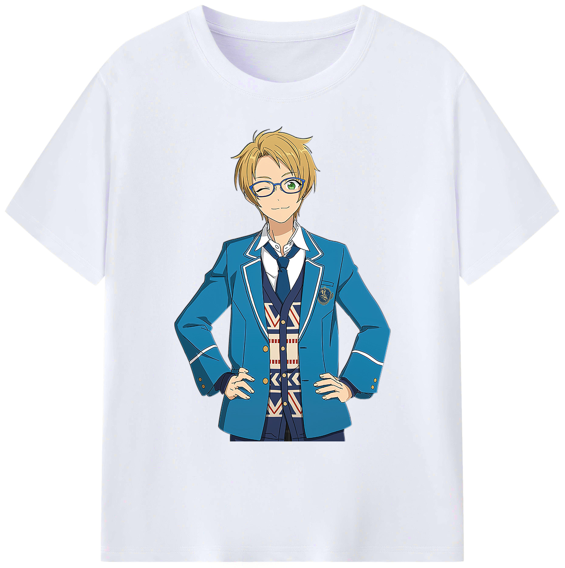 （画像用） あんさんぶるスターズ! Ensemble Stars 綿100％ メンズ半袖Tシャツ｜肌触りやわらか＆通気性