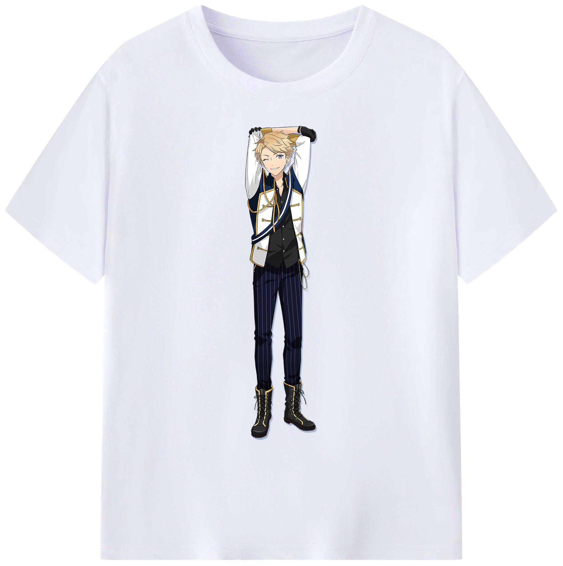 （画像用） あんさんぶるスターズ! Ensemble Stars 綿100％ メンズ半袖Tシャツ｜肌触りやわらか＆通気性