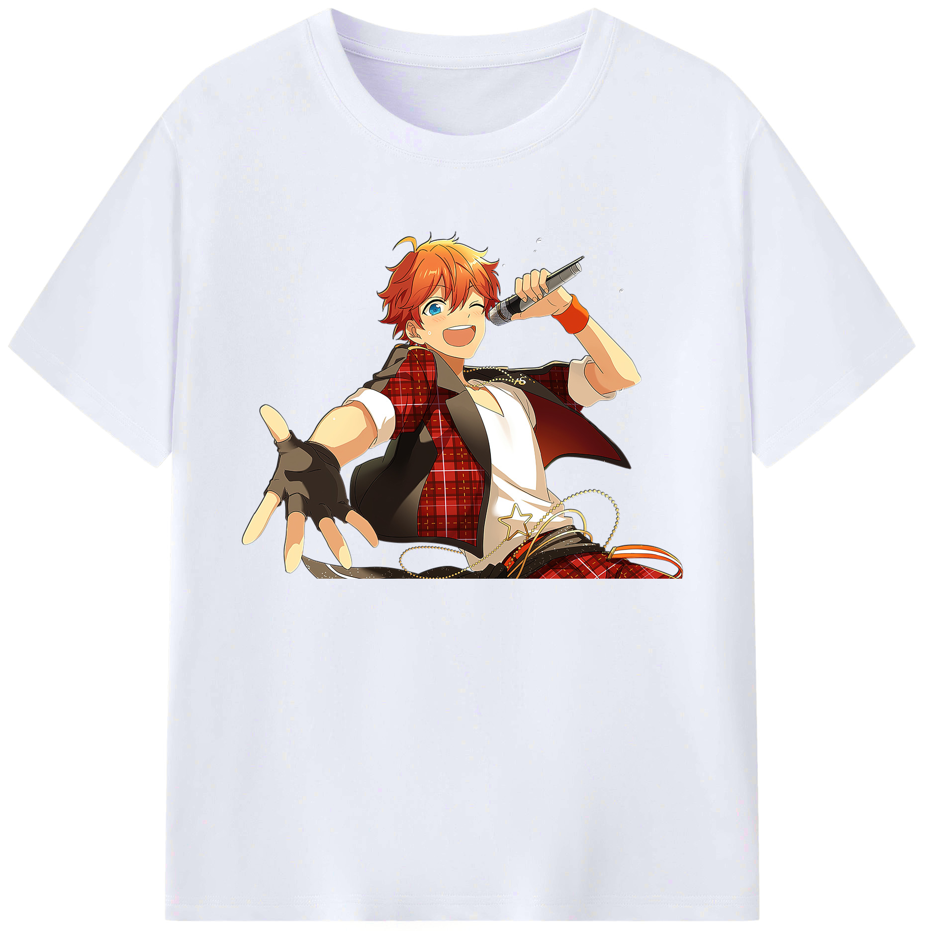 （画像用） あんさんぶるスターズ! Ensemble Stars 綿100％ メンズ半袖Tシャツ｜肌触りやわらか＆通気性