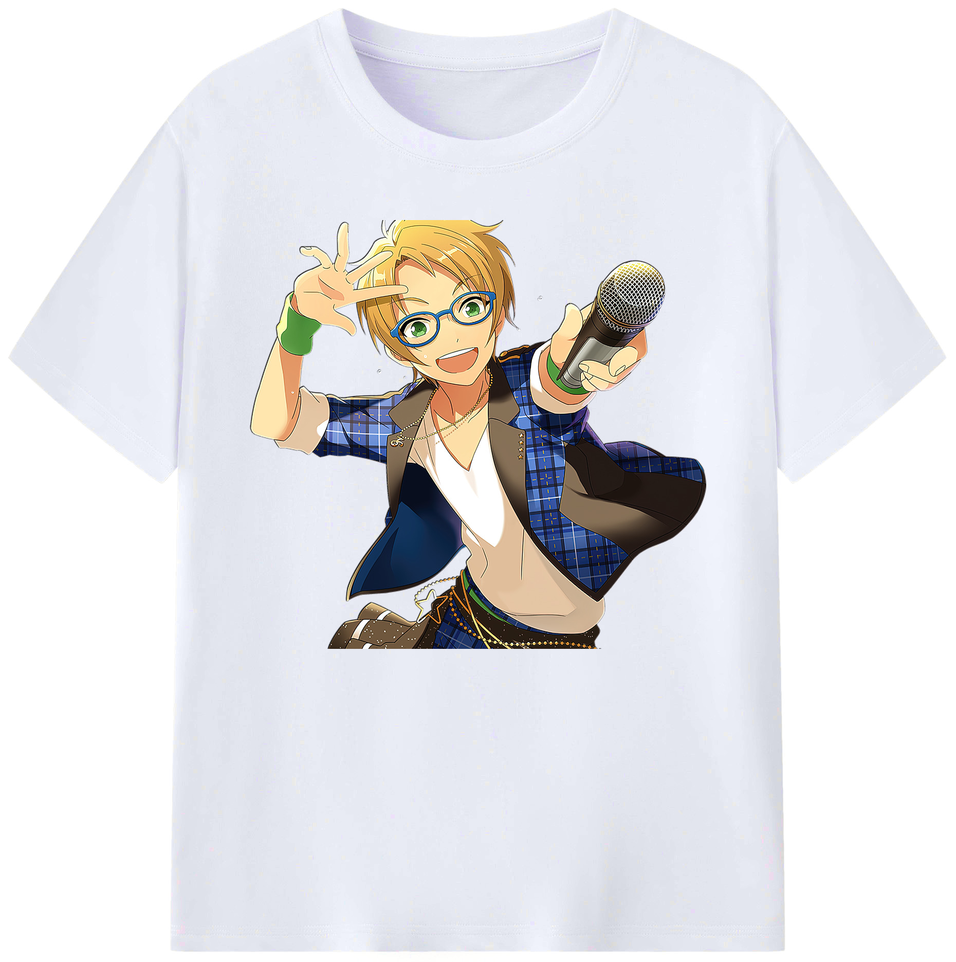（画像用） あんさんぶるスターズ! Ensemble Stars 綿100％ メンズ半袖Tシャツ｜肌触りやわらか＆通気性