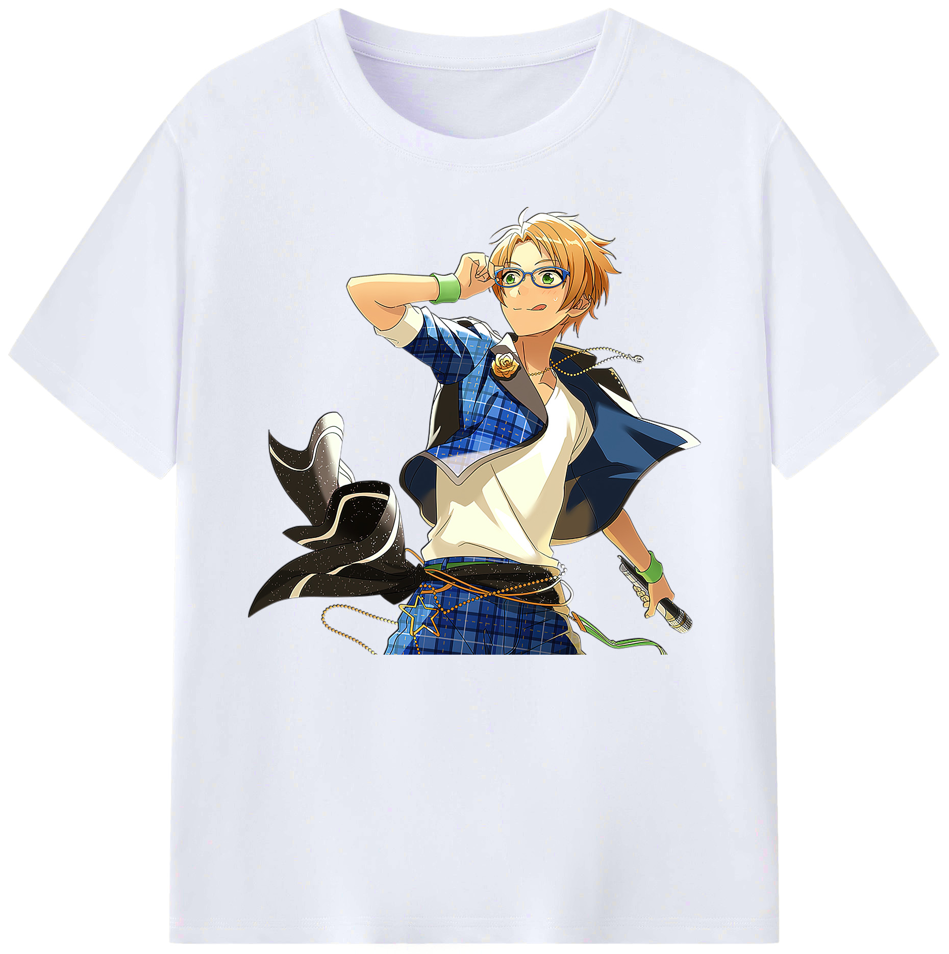 （画像用） あんさんぶるスターズ! Ensemble Stars 綿100％ メンズ半袖Tシャツ｜肌触りやわらか＆通気性