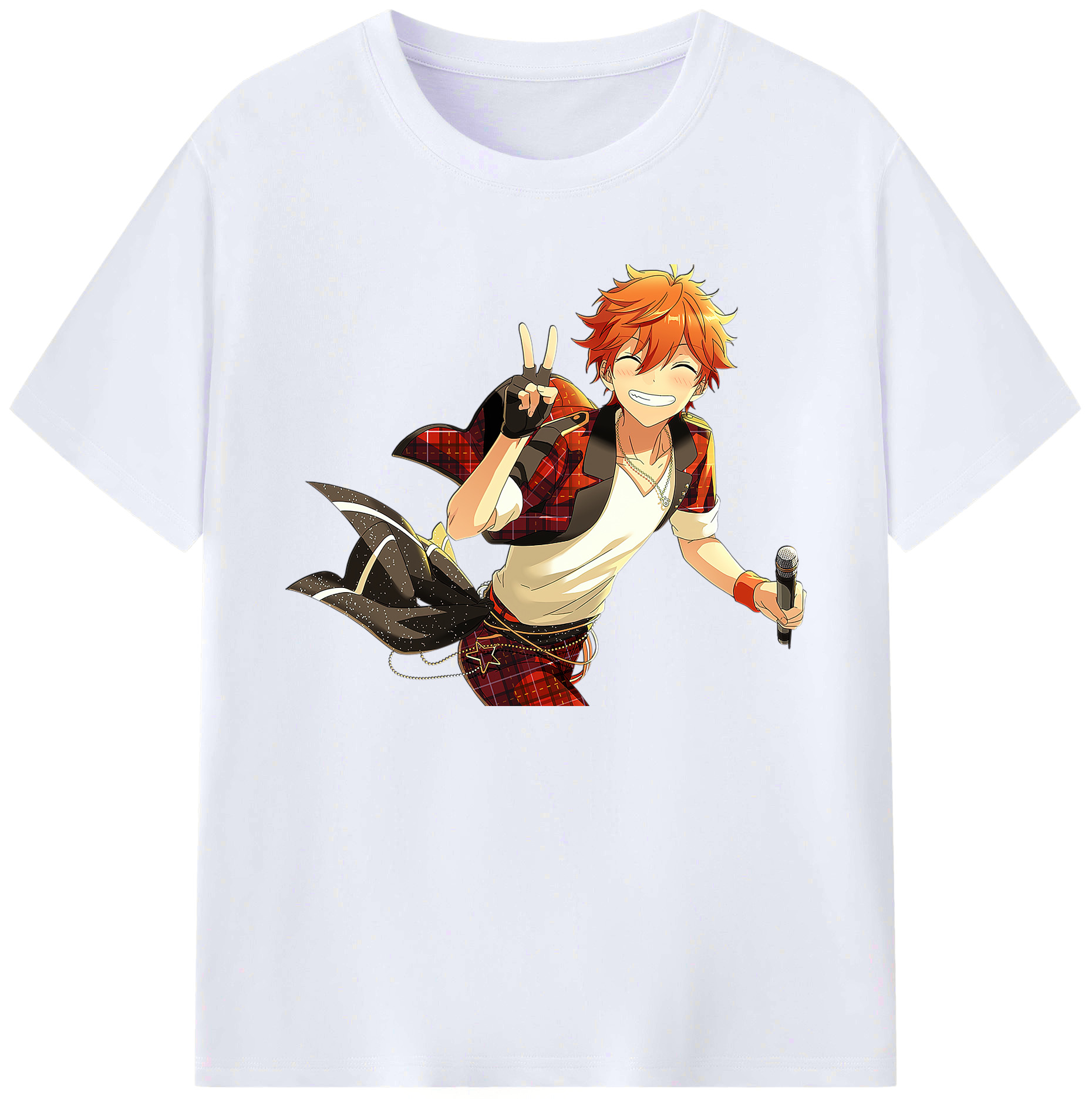 （画像用） あんさんぶるスターズ! Ensemble Stars 綿100％ メンズ半袖Tシャツ｜肌触りやわらか＆通気性