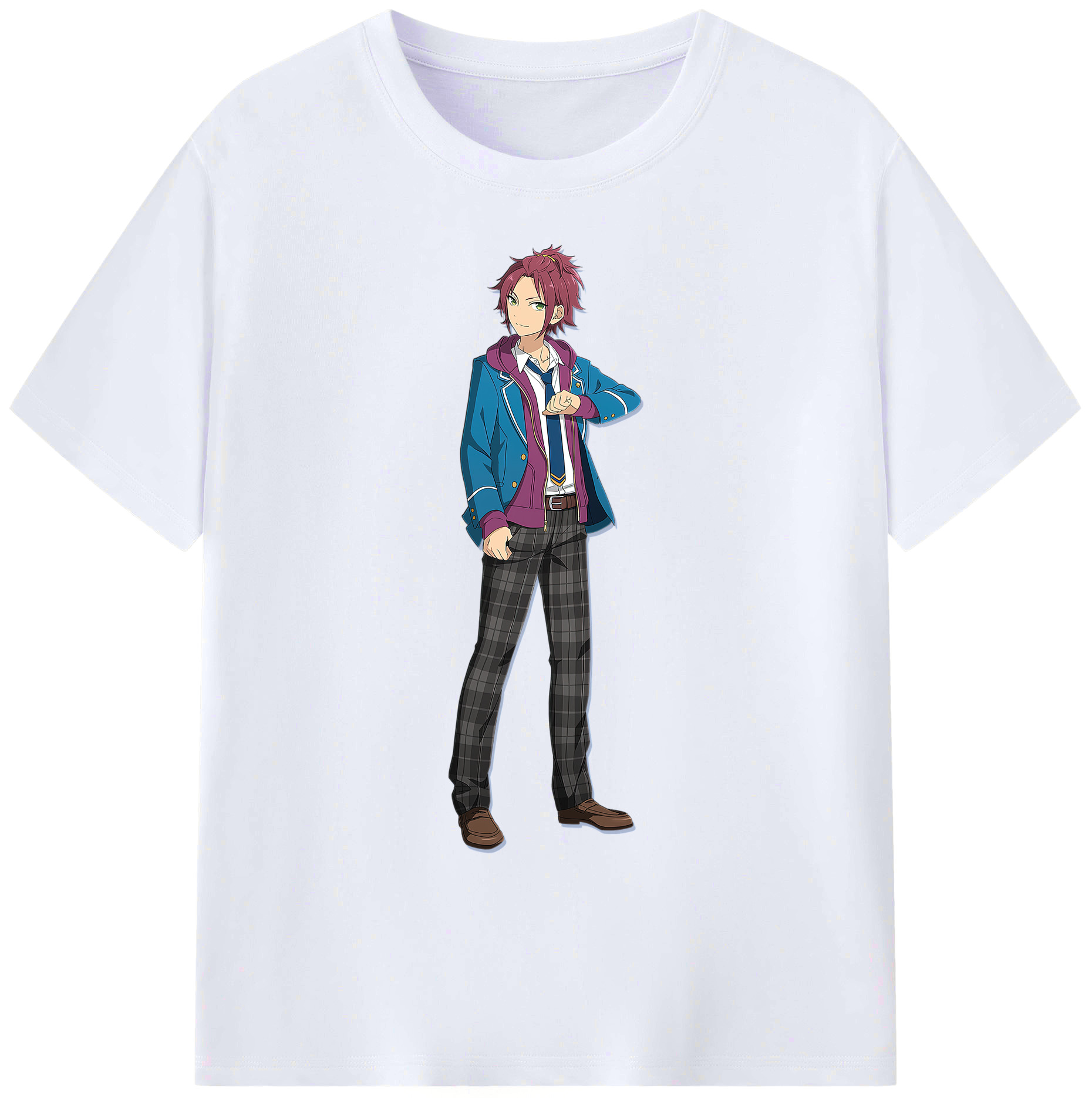 （画像用） あんさんぶるスターズ! Ensemble Stars 綿100％ メンズ半袖Tシャツ｜肌触りやわらか＆通気性