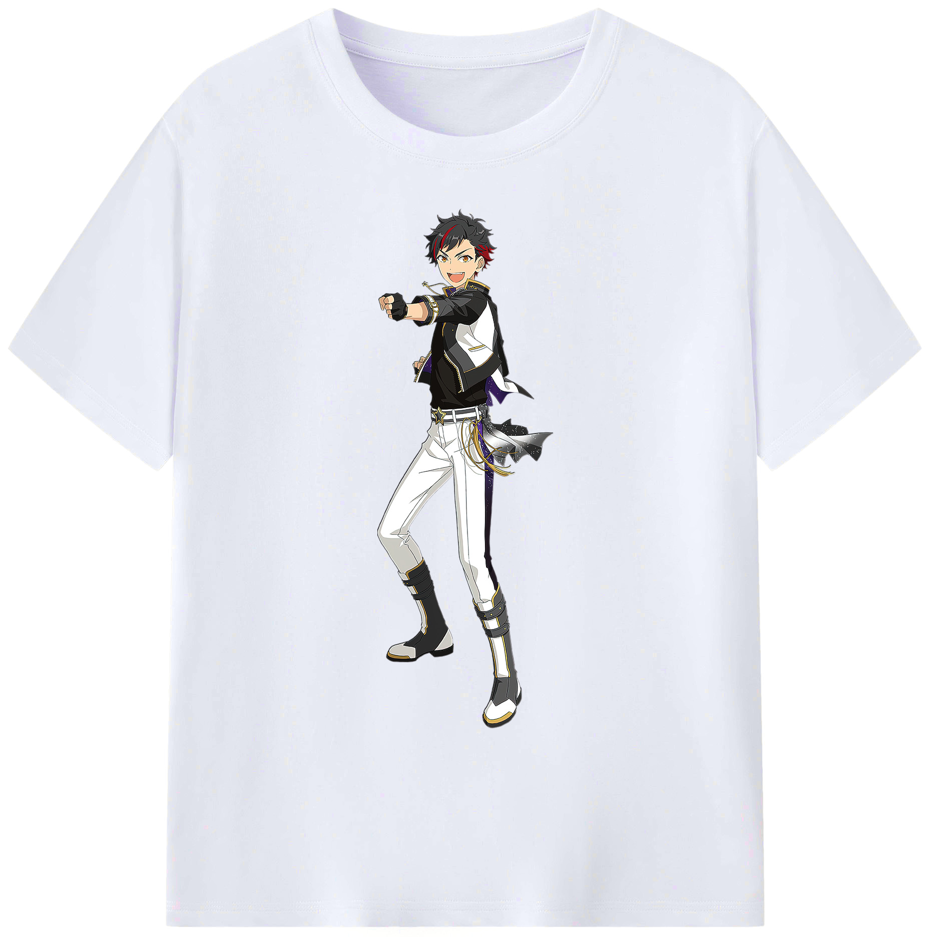 （画像用） あんさんぶるスターズ! Ensemble Stars 綿100％ メンズ半袖Tシャツ｜肌触りやわらか＆通気性