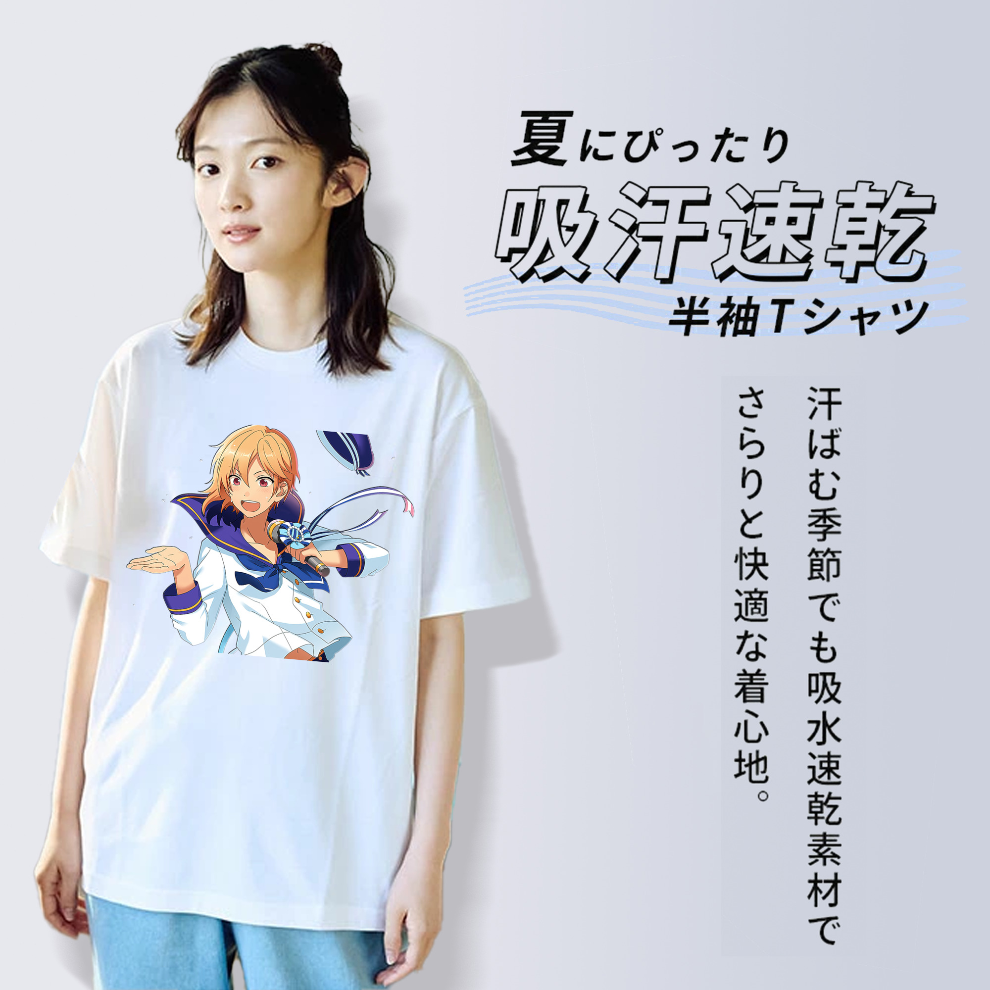 あんさんぶるスターズ! Ensemble Stars レディースカジュアルプリントTシャツ（綿100％）