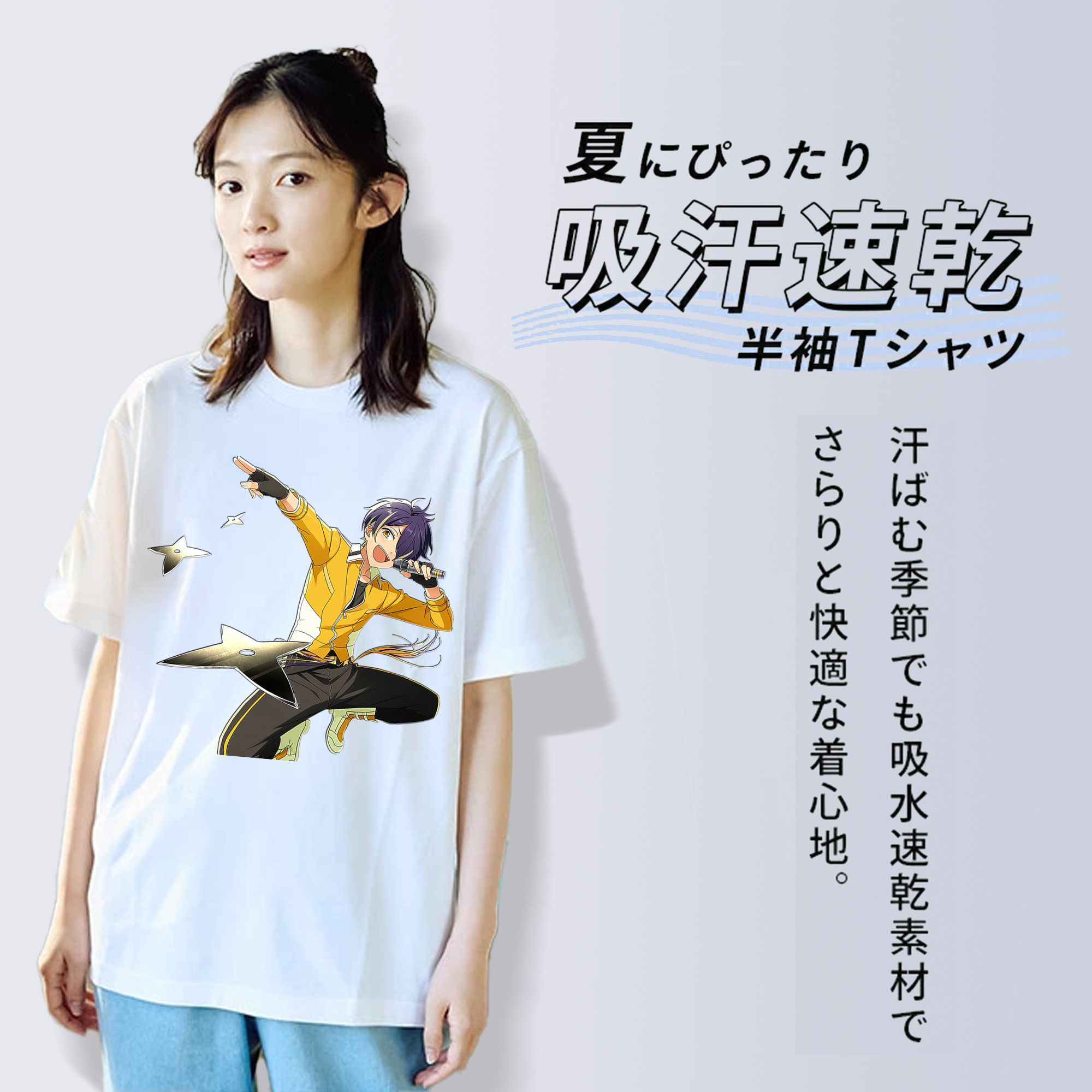 あんさんぶるスターズ! Ensemble Stars レディースカジュアルプリントTシャツ（綿100％）