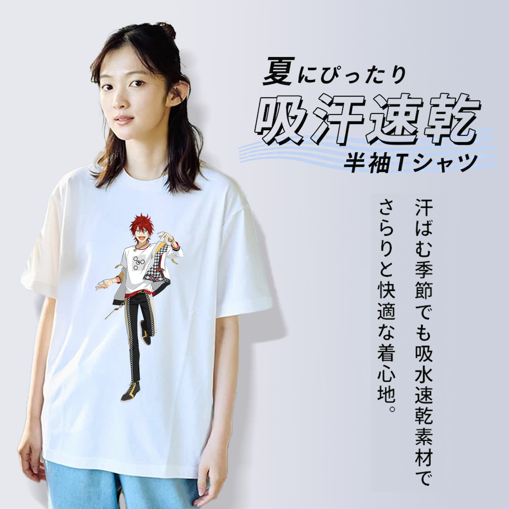 あんさんぶるスターズ! Ensemble Stars レディースカジュアルプリントTシャツ（綿100％）