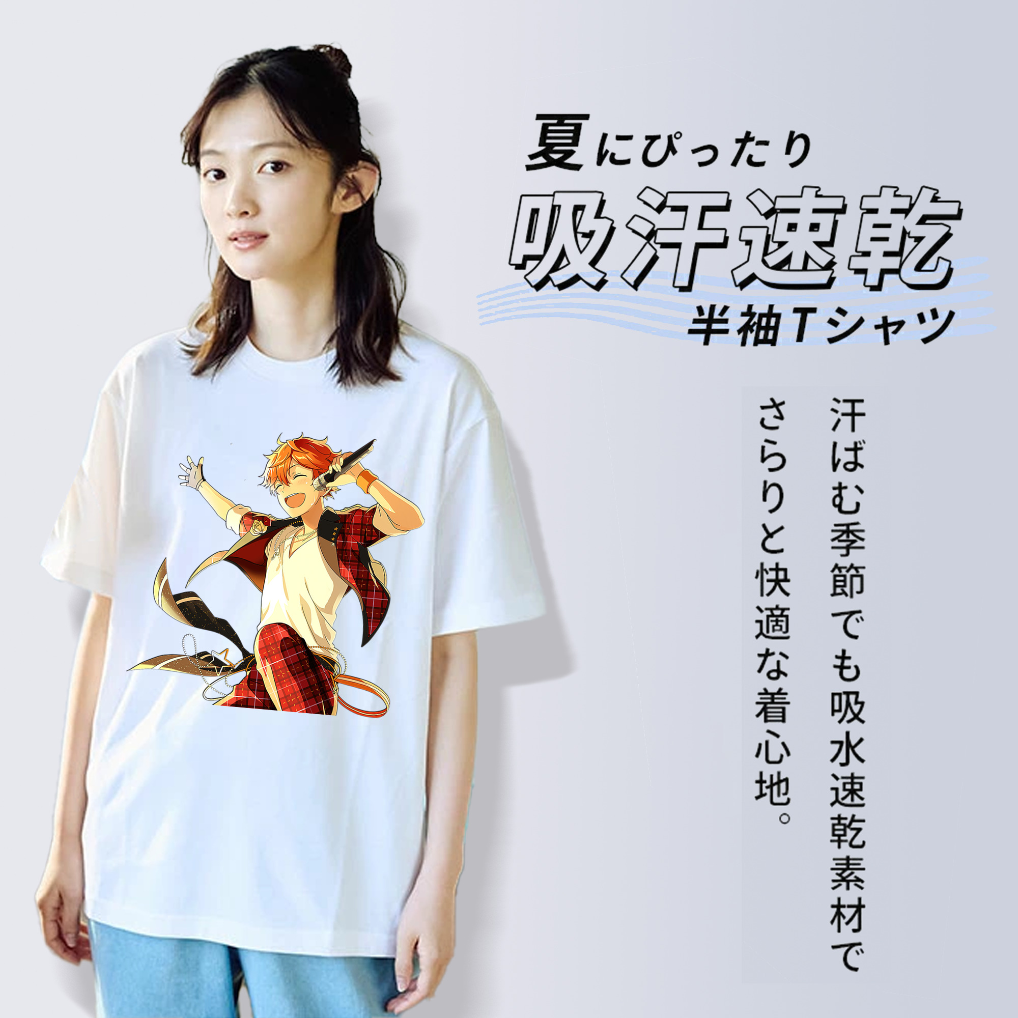 あんさんぶるスターズ! Ensemble Stars レディースカジュアルプリントTシャツ（綿100％）