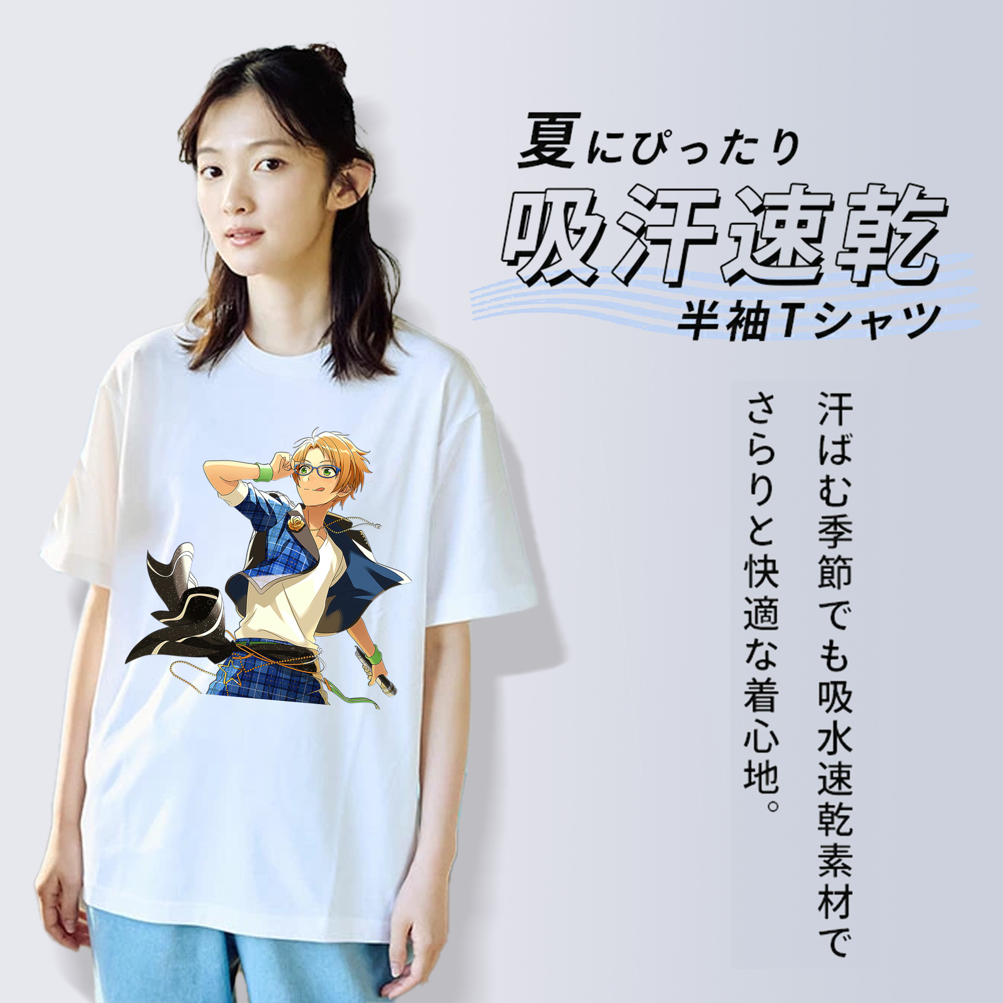 あんさんぶるスターズ! Ensemble Stars レディースカジュアルプリントTシャツ（綿100％）