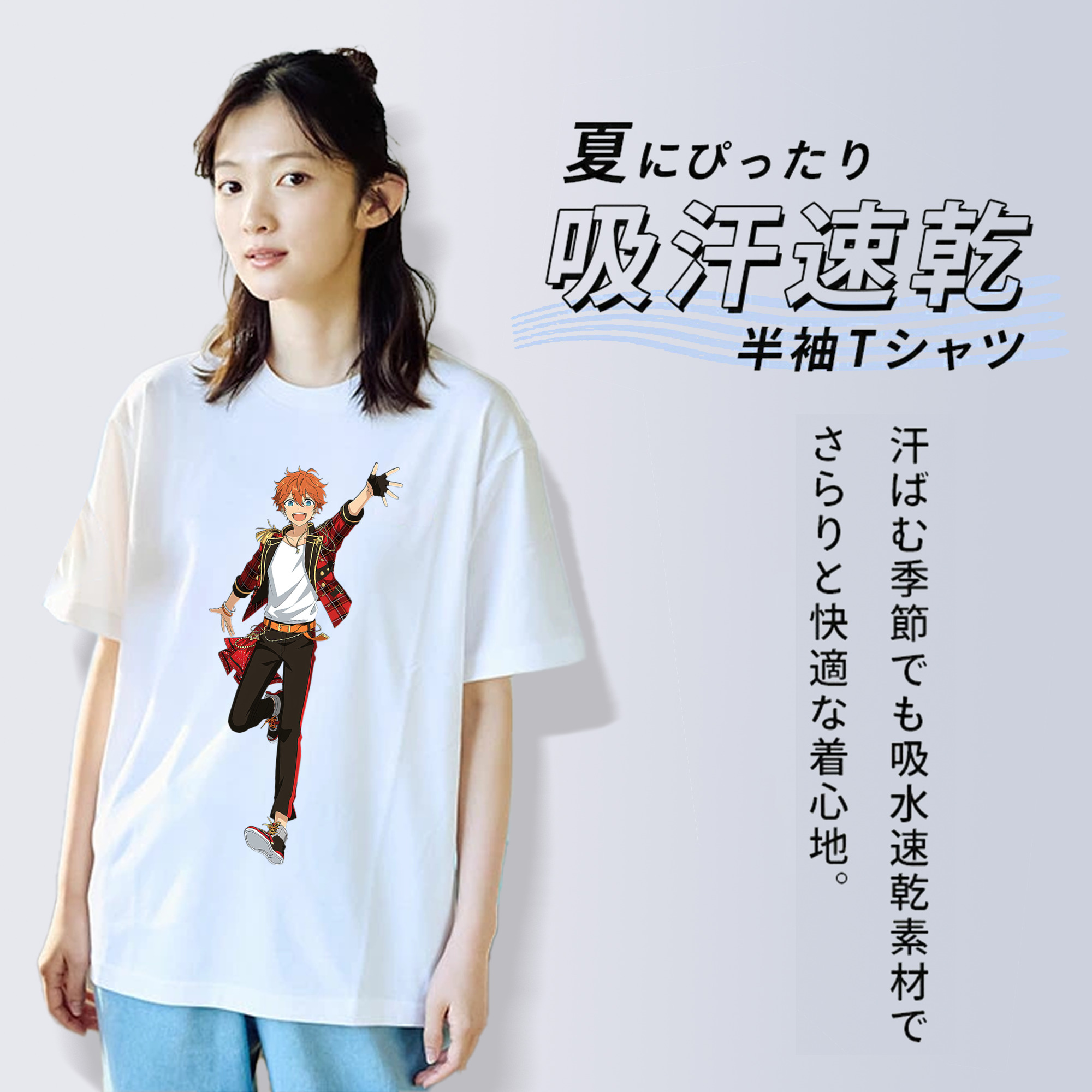 あんさんぶるスターズ! Ensemble Stars レディースカジュアルプリントTシャツ（綿100％）