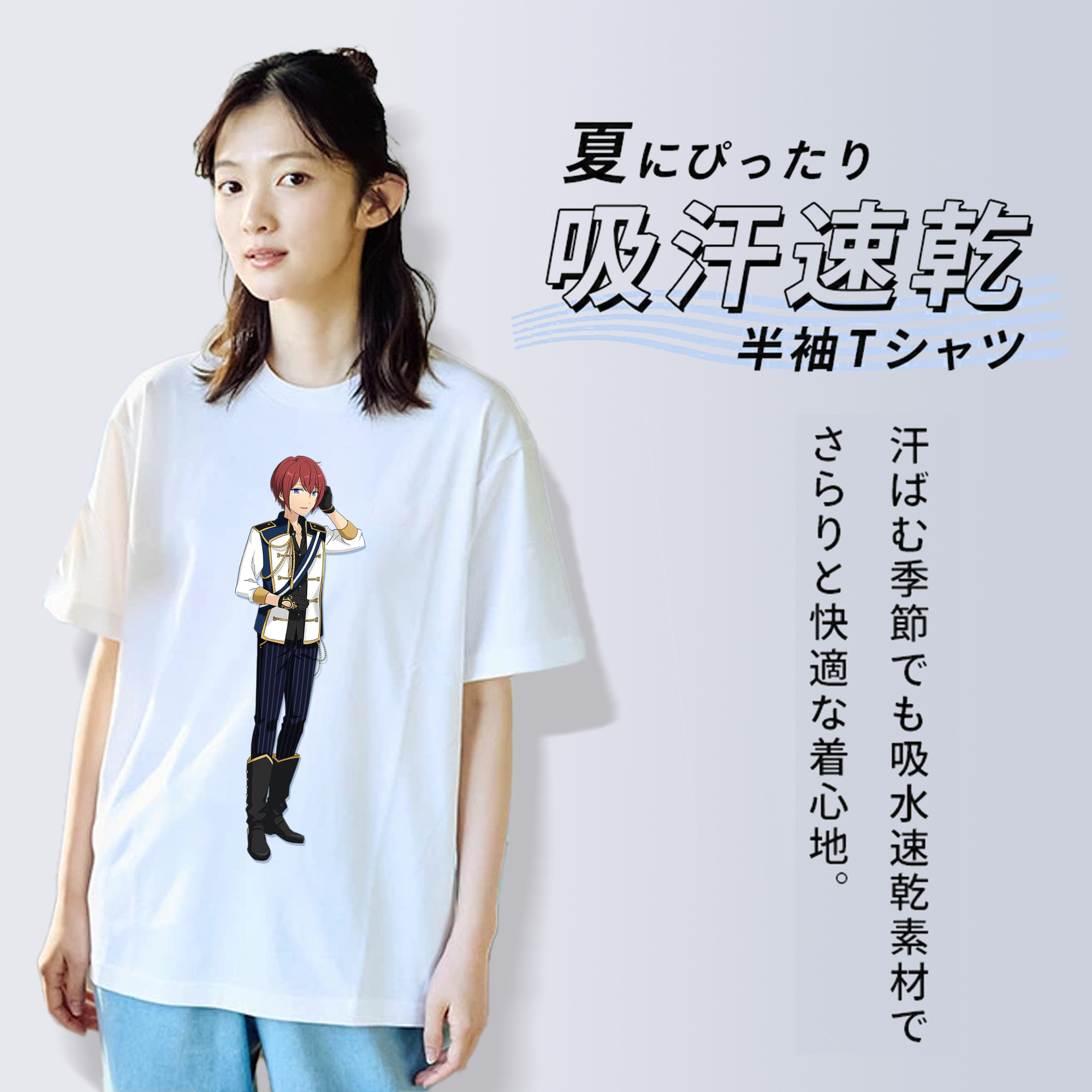 あんさんぶるスターズ! Ensemble Stars レディースカジュアルプリントTシャツ（綿100％）