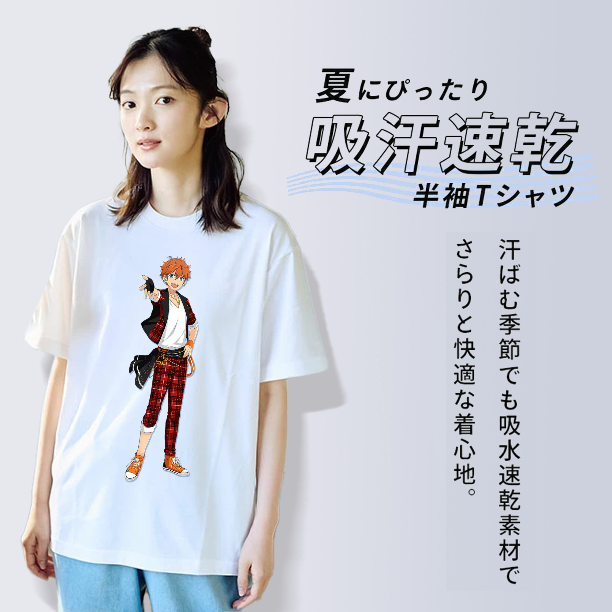 あんさんぶるスターズ! Ensemble Stars レディースカジュアルプリントTシャツ（綿100％）