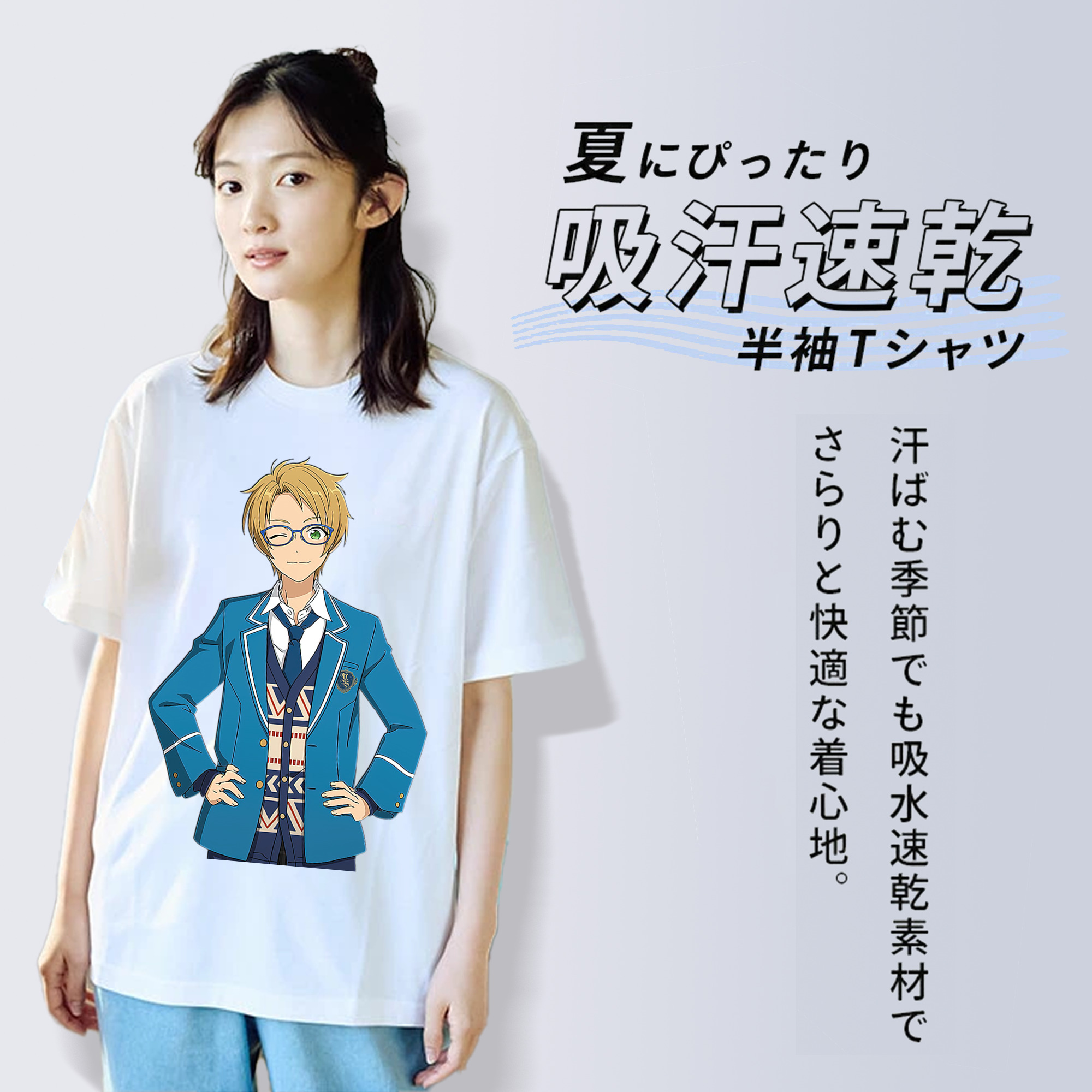 あんさんぶるスターズ! Ensemble Stars レディースカジュアルプリントTシャツ（綿100％）