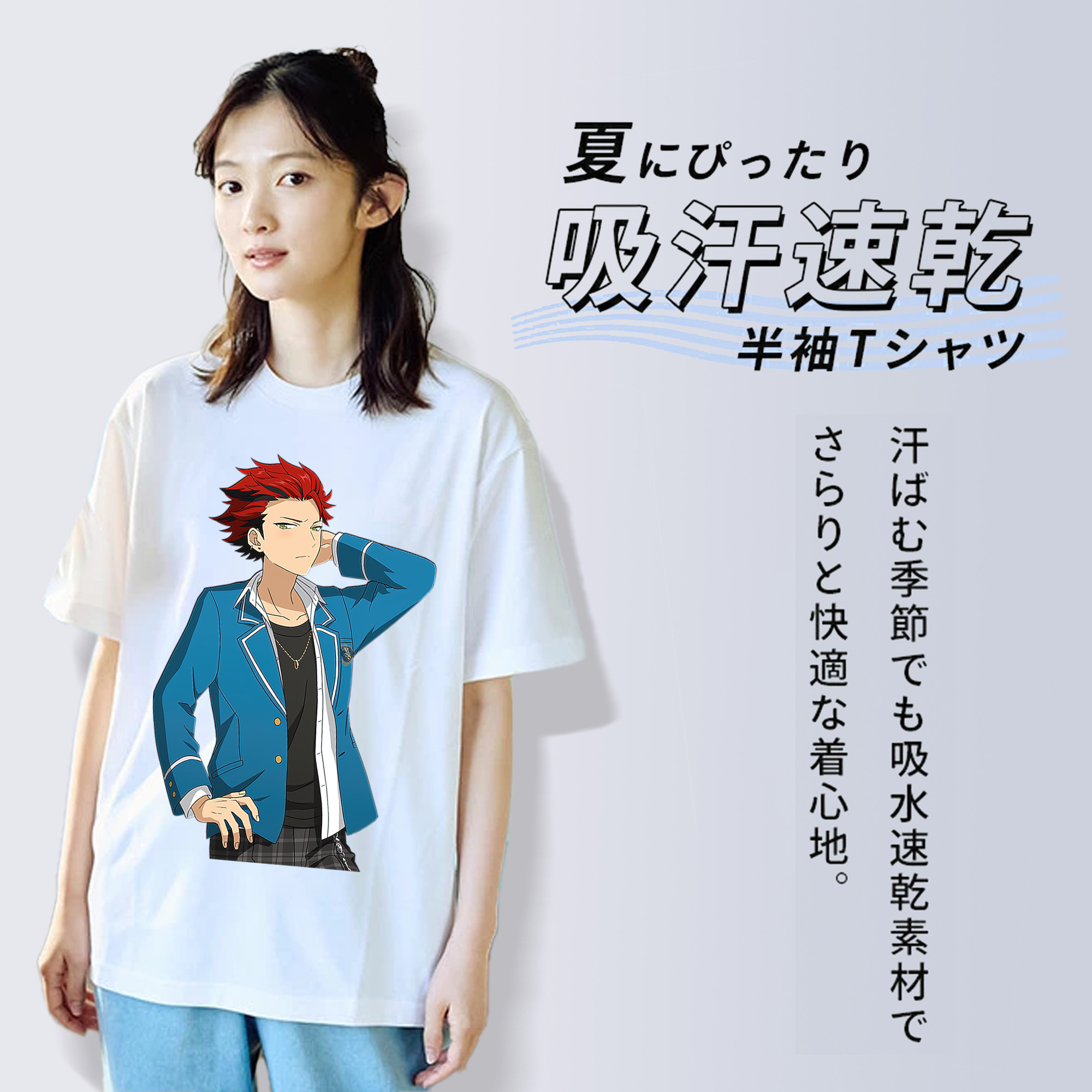 あんさんぶるスターズ! Ensemble Stars レディースカジュアルプリントTシャツ（綿100％）